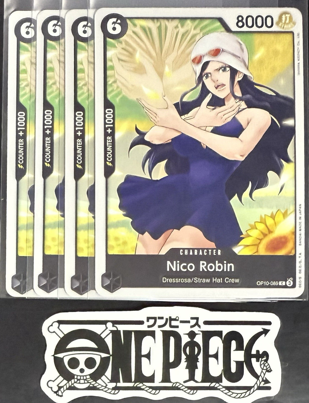 4x One Piece OP10-089 C Nico Robin - ENG - Regular - Playset - TCG - NM/M