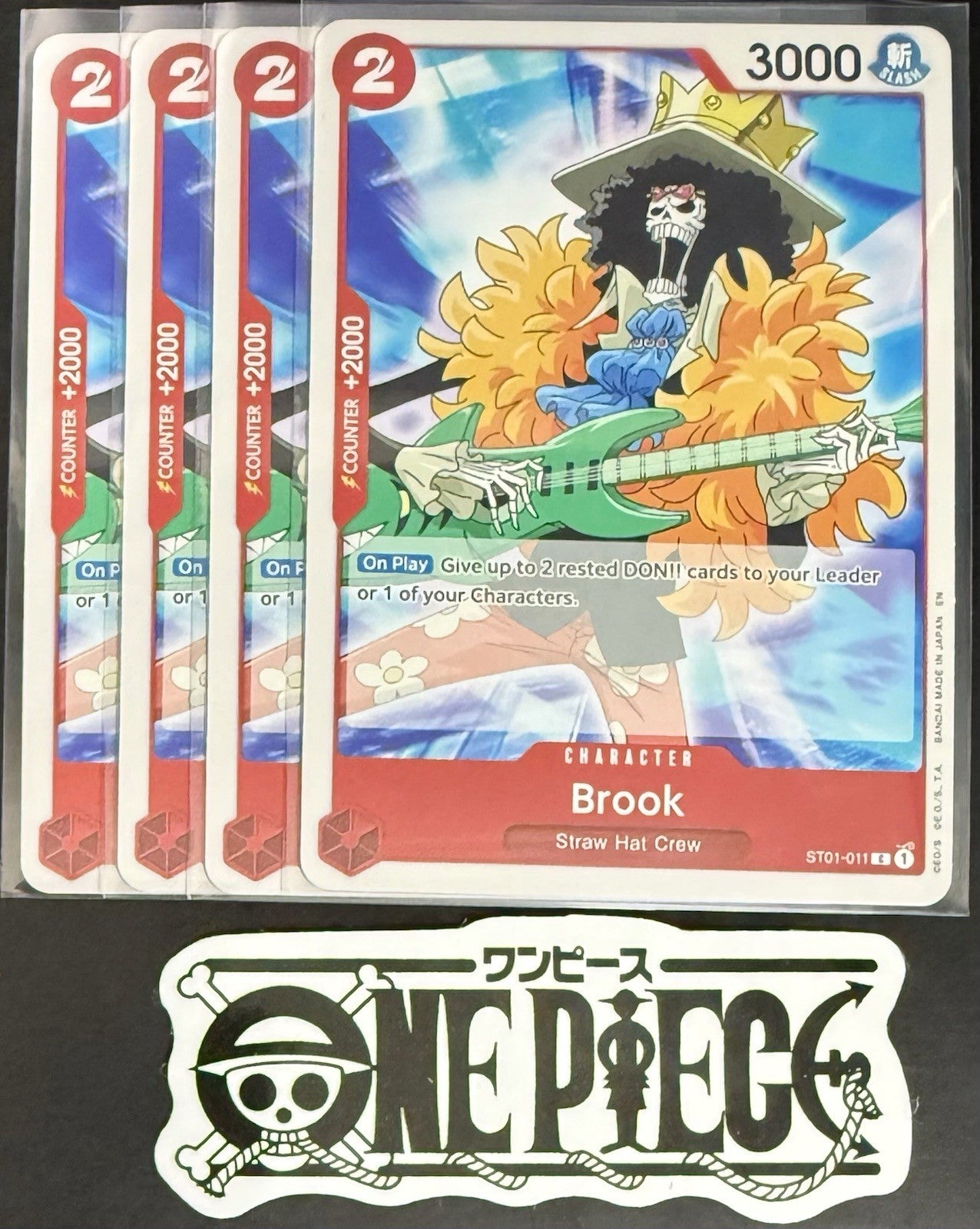 4x One Piece ST01-011 C Brook - ENG - Regular - Playset - TCG - NM/M