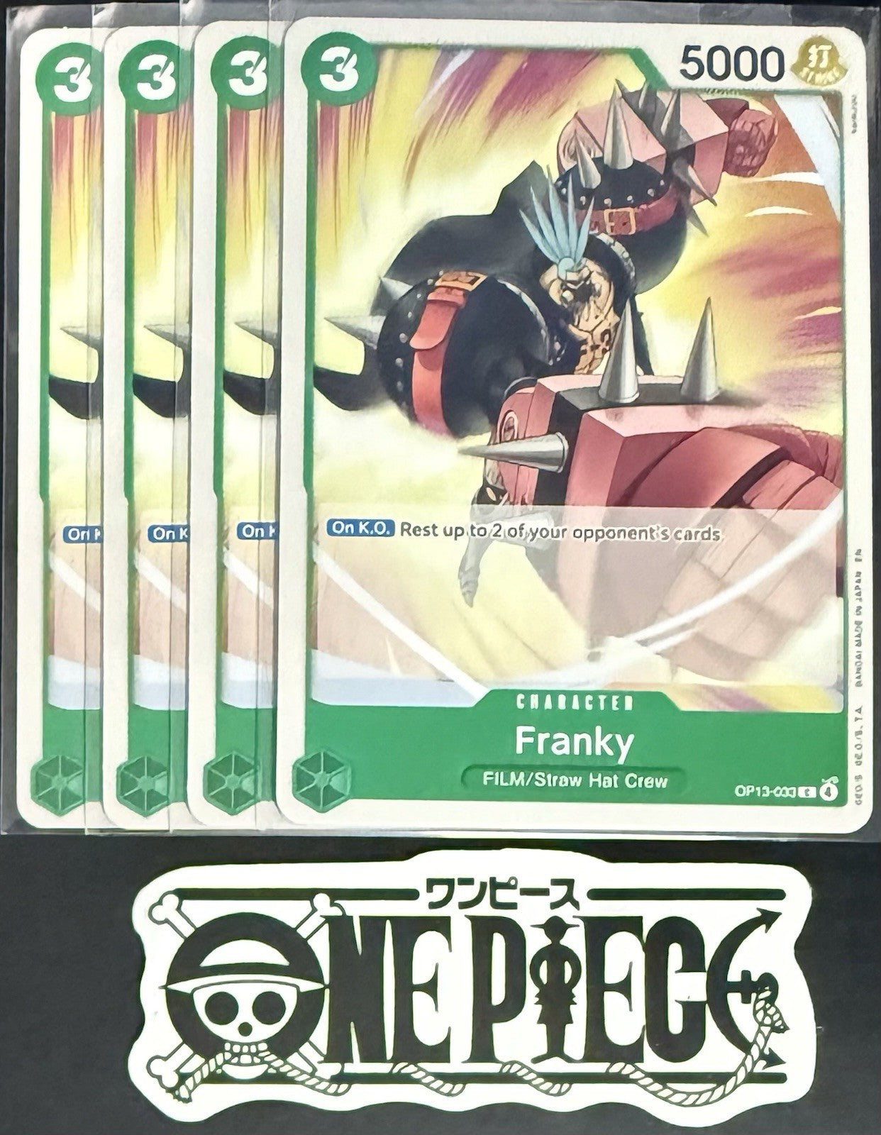 4x One Piece OP13-033 C Franky - ENG - Regular - Playset - TCG - NM/M
