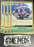 4x One Piece OP02-045 C Three Sword Style Oni Girl- English-Playset-Regular-NM/M