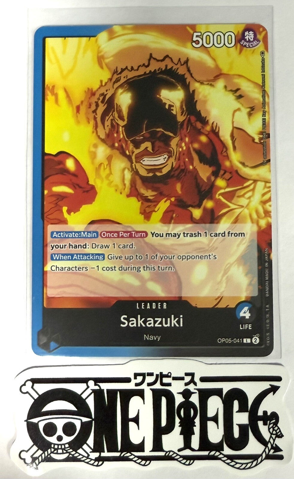 One Piece OP05-041 L Sakazuki - English - Leader - TCG - NM/M