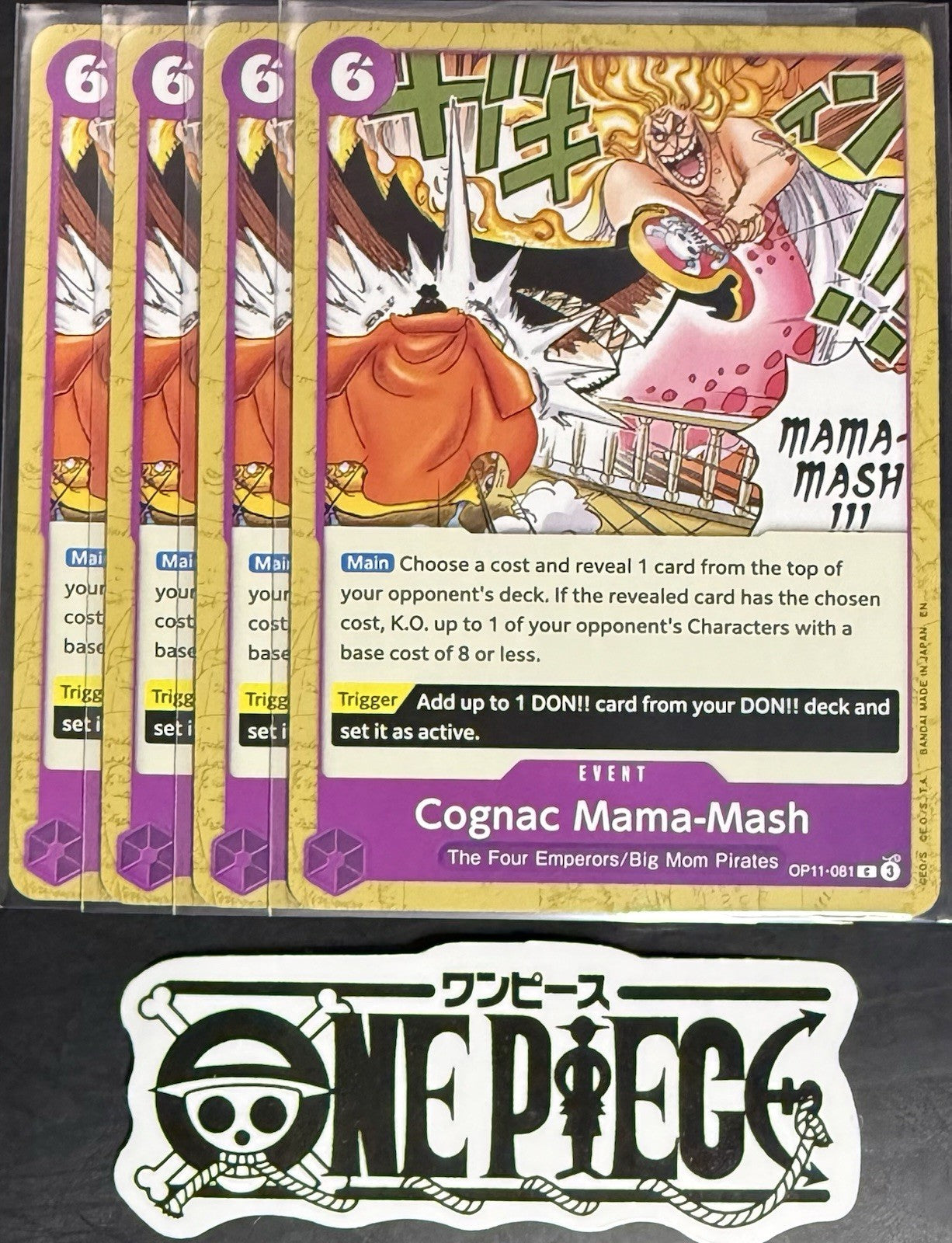 4 x One Piece OP11-081 C Cognac Mama-Mash - ENG - Regular - Playset - TCG - NM/M