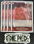 4x One Piece OP03-012 R Marshall.D.Teach - ENG - Foil - Playset - TCG - NM/M
