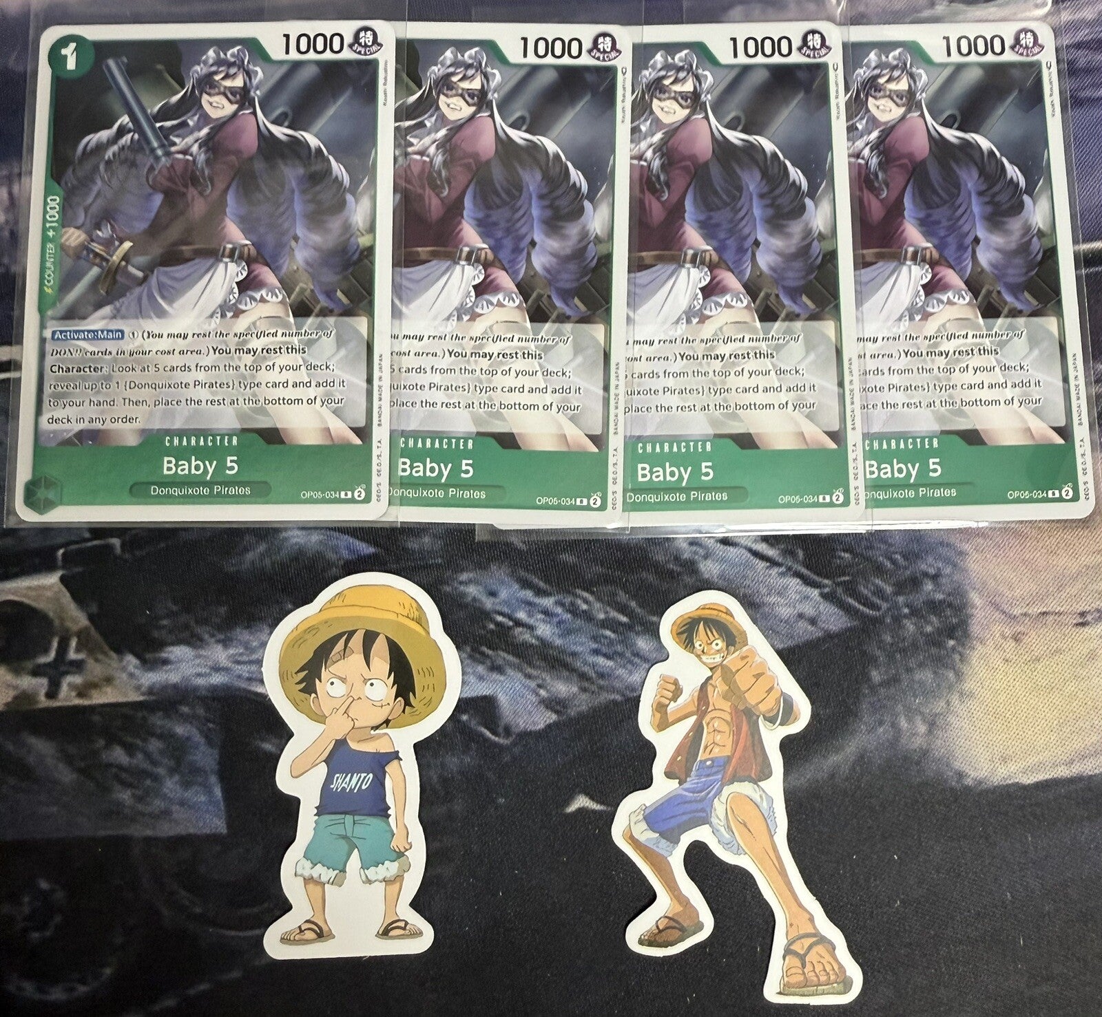 4x One Piece OP05-034 R Baby 5 - ENG - Playset - Foil - TCG - NM/M
