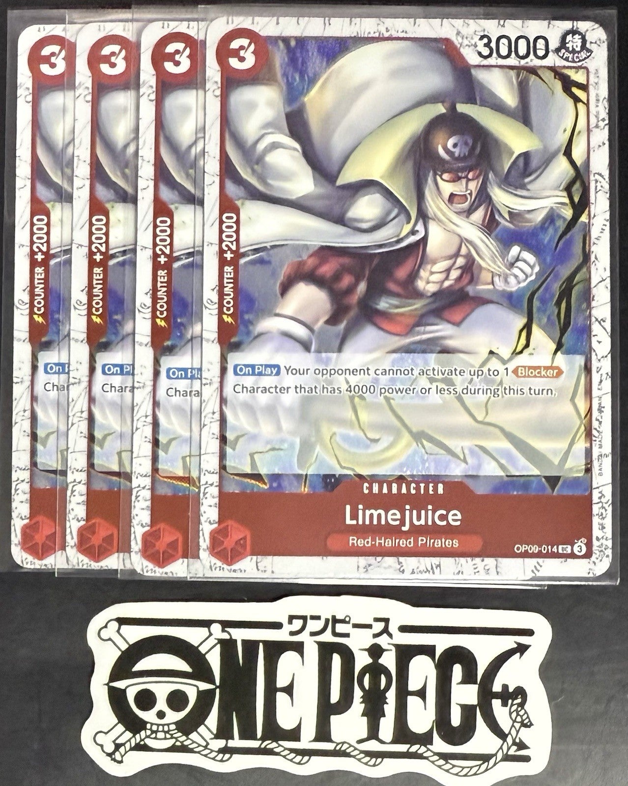 4 x One Piece OP09-014 UC Limejuice - English - PRB02 Foil - Playset - NM/M