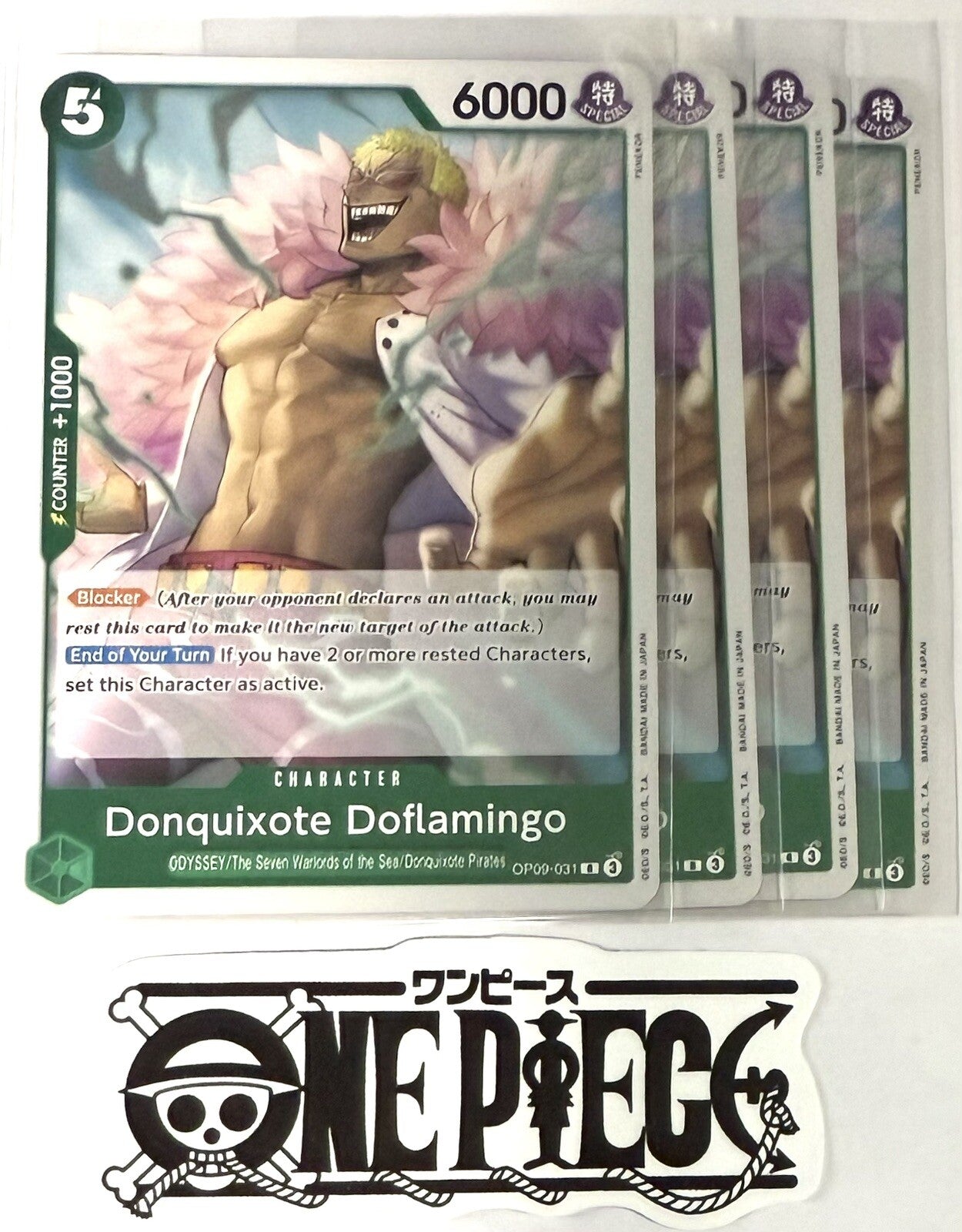 4x One Piece OP09-031 R Donquixote Doflamingo - Foil - ENG - Play Set-TCG - NM/M