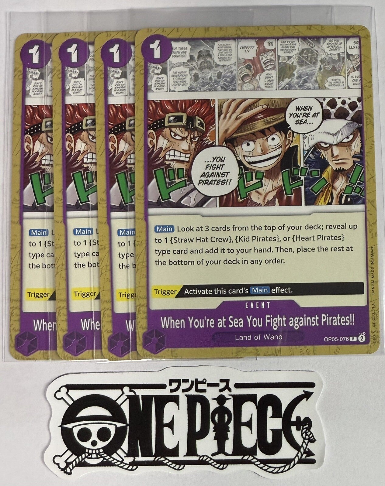 4x One Piece OP05-076 R When You're at Sea.... - English - TCG - Play Set - NM/M