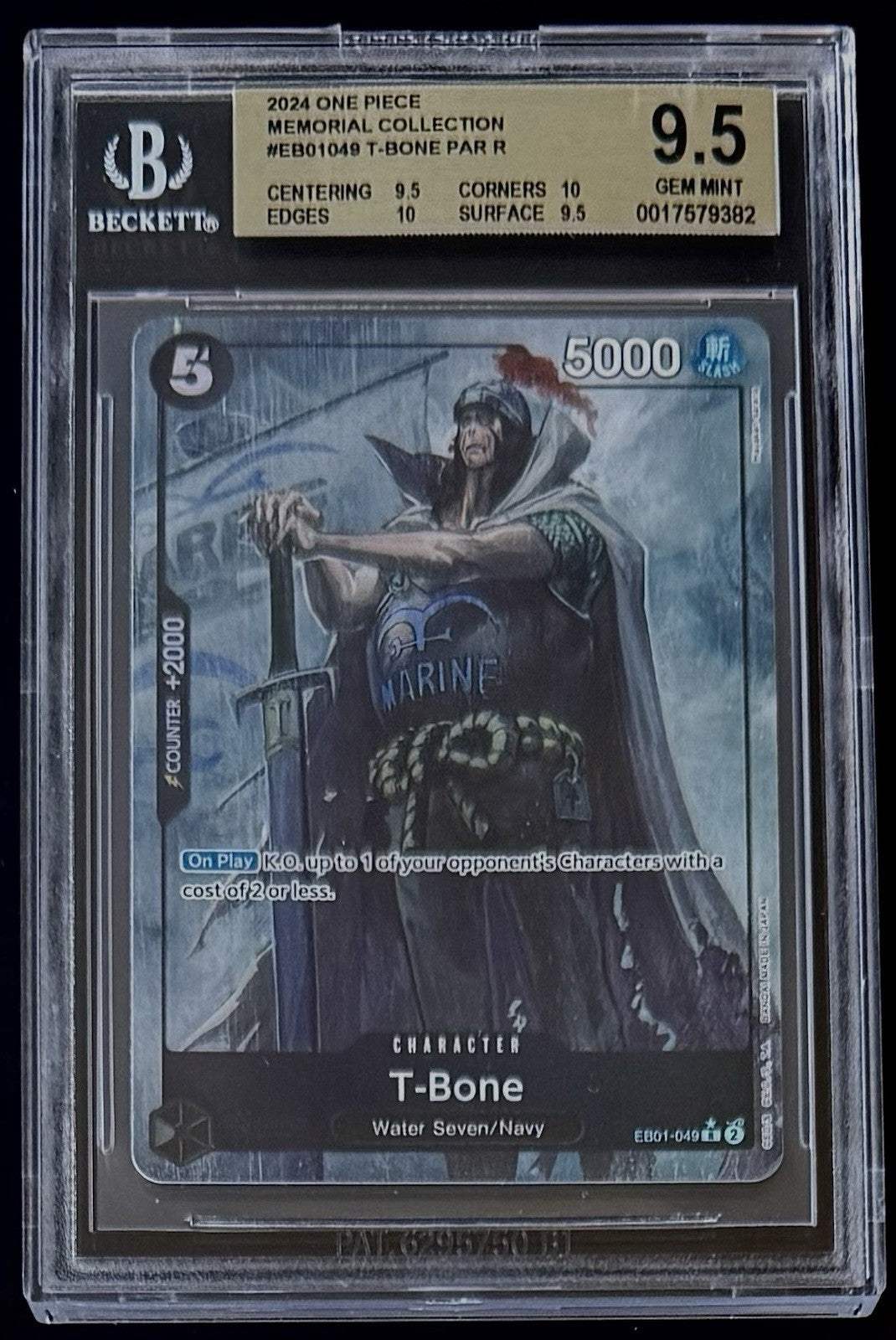BGS 9.5 One Piece EB01-049 R* T-Bone Parallel Art - English- Memorial Collection