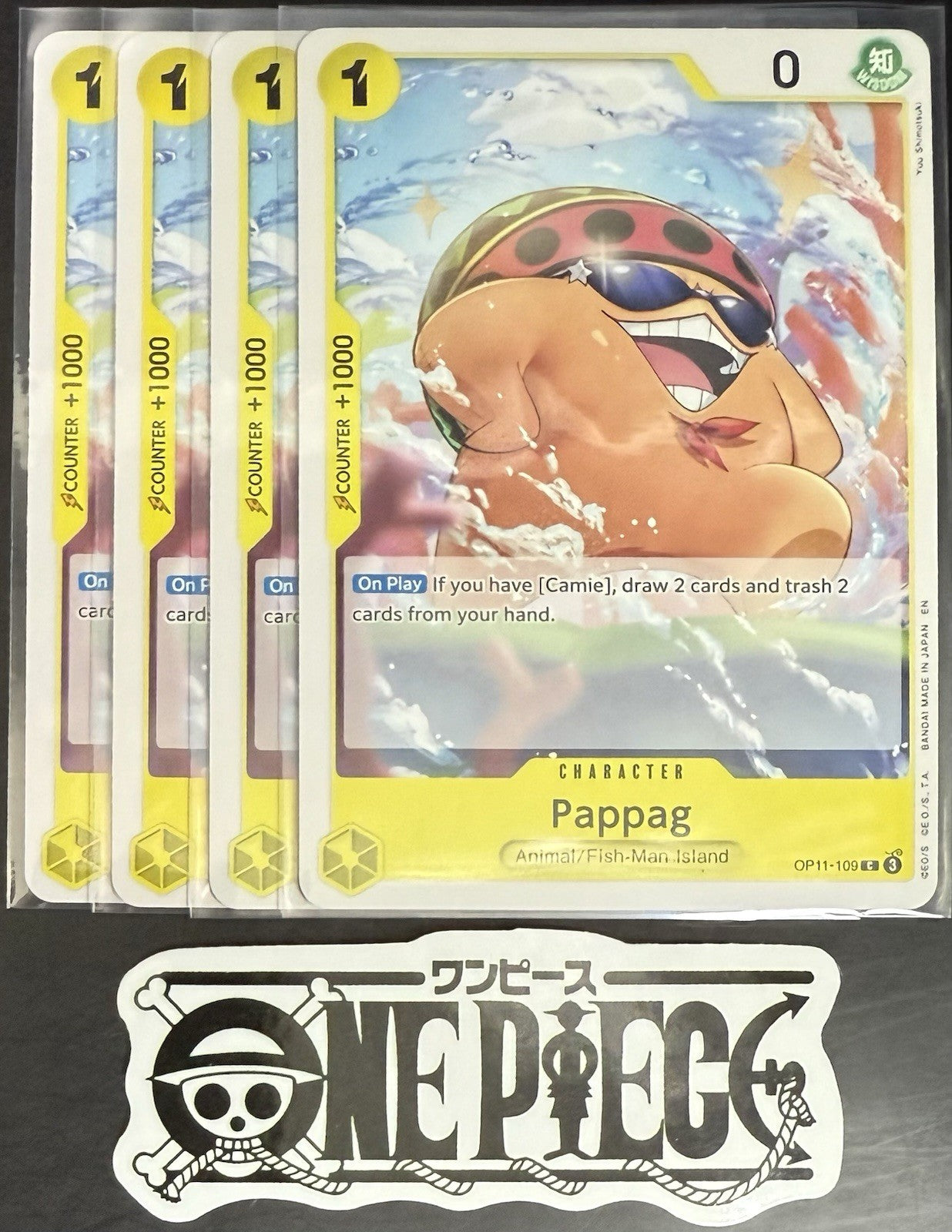 4 x One Piece OP11-109 C Pappag - ENG - Regular - Playset - TCG - NM/M