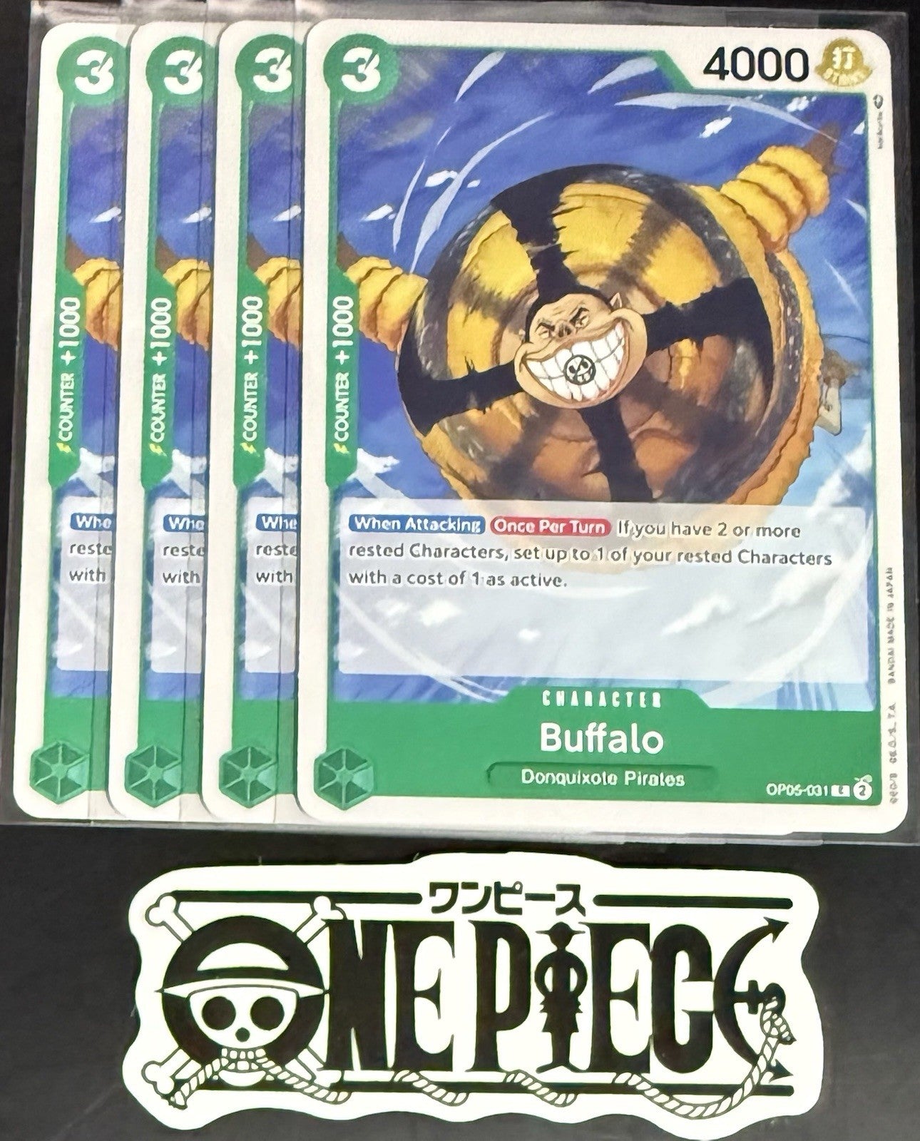 4x One Piece OP05-031 C Buffalo - ENG - Play Set - Regular - TCG - NM/M