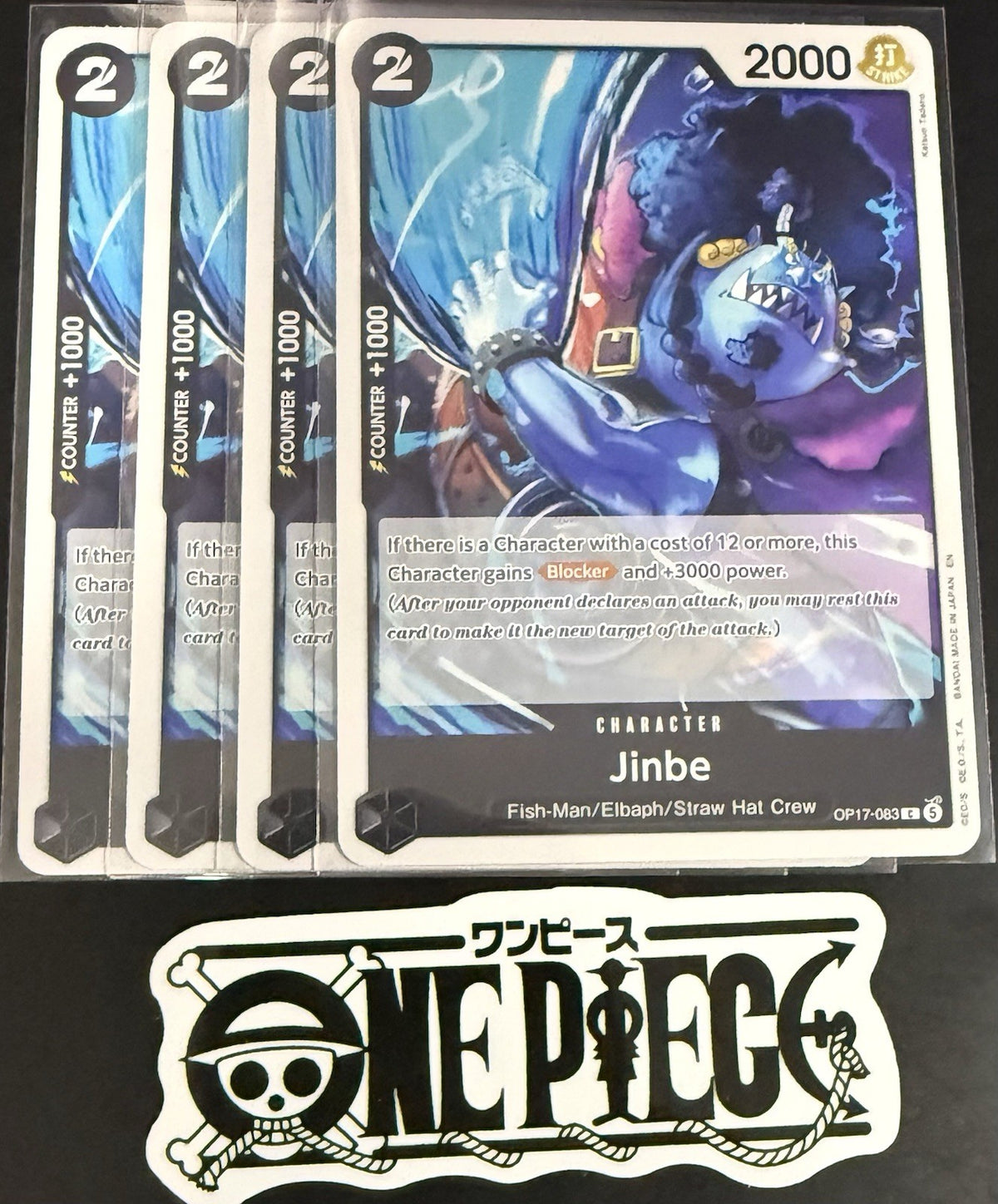4x One Piece OP17-083 C - Jinbe - EN - Regular - Play Set - TCG - NM/M