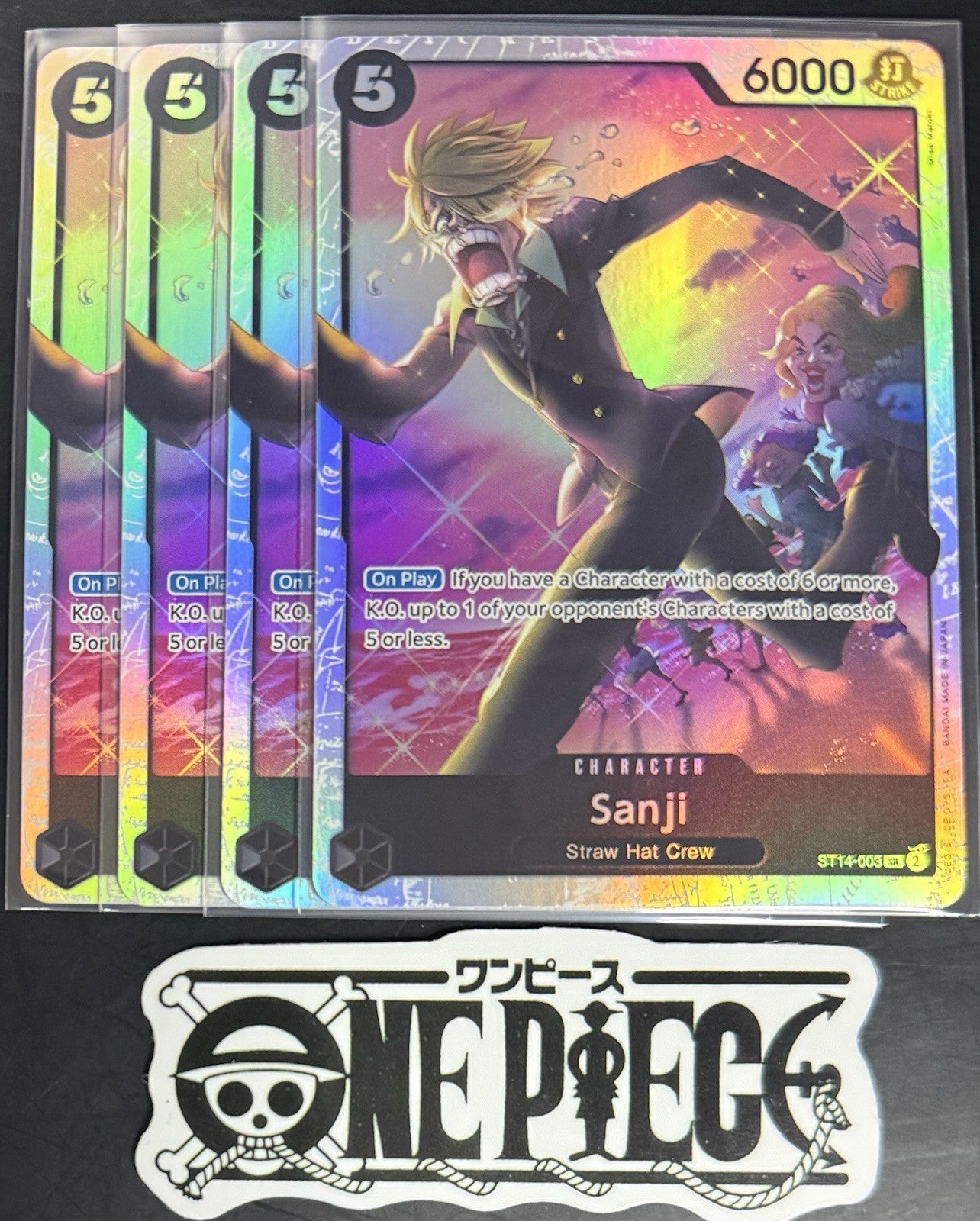 4x One Piece ST14-003 SR Sanji - ENG - Foil - Playset - TCG - NM/M