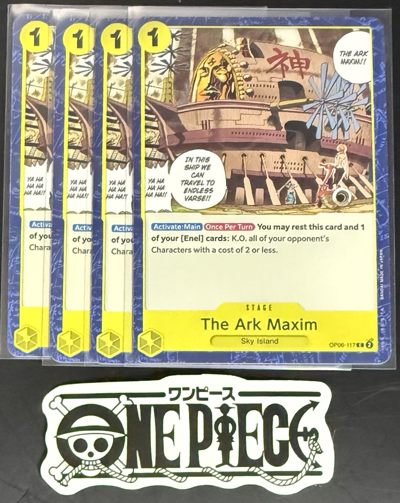 4x One Piece OP06-117 C The Ark Maxim - English - Regular - Playset - NM/M