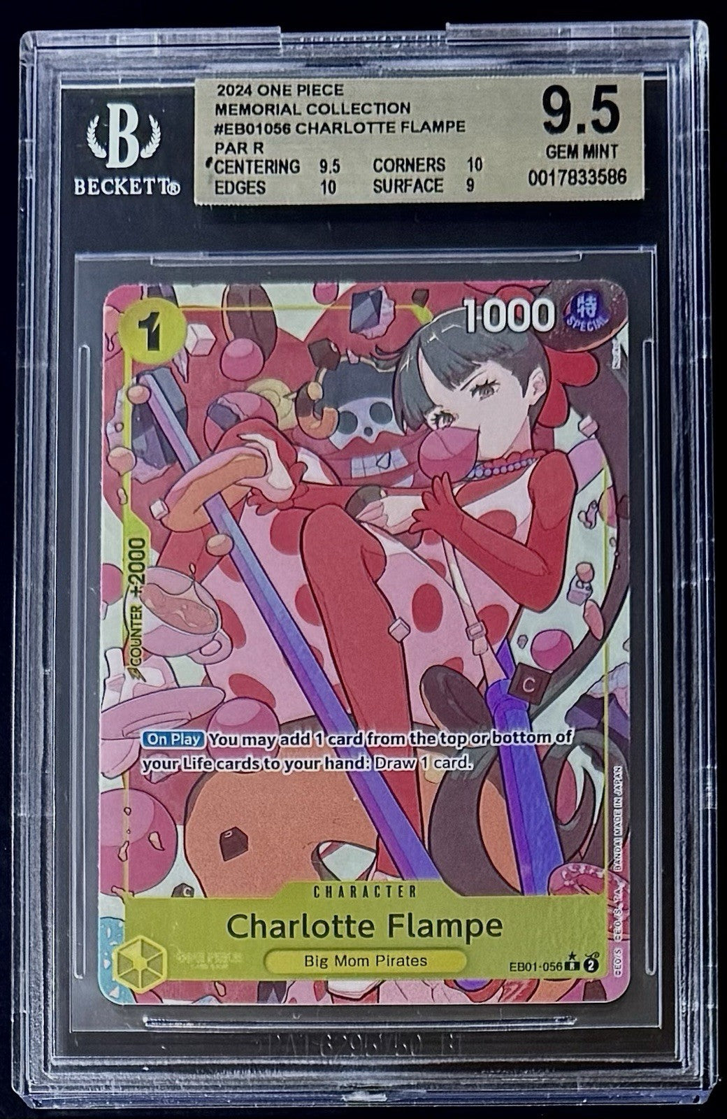 BGS 9.5 One Piece EB01-056 R* Charlotte Flampe Parallel Art - English - Graded