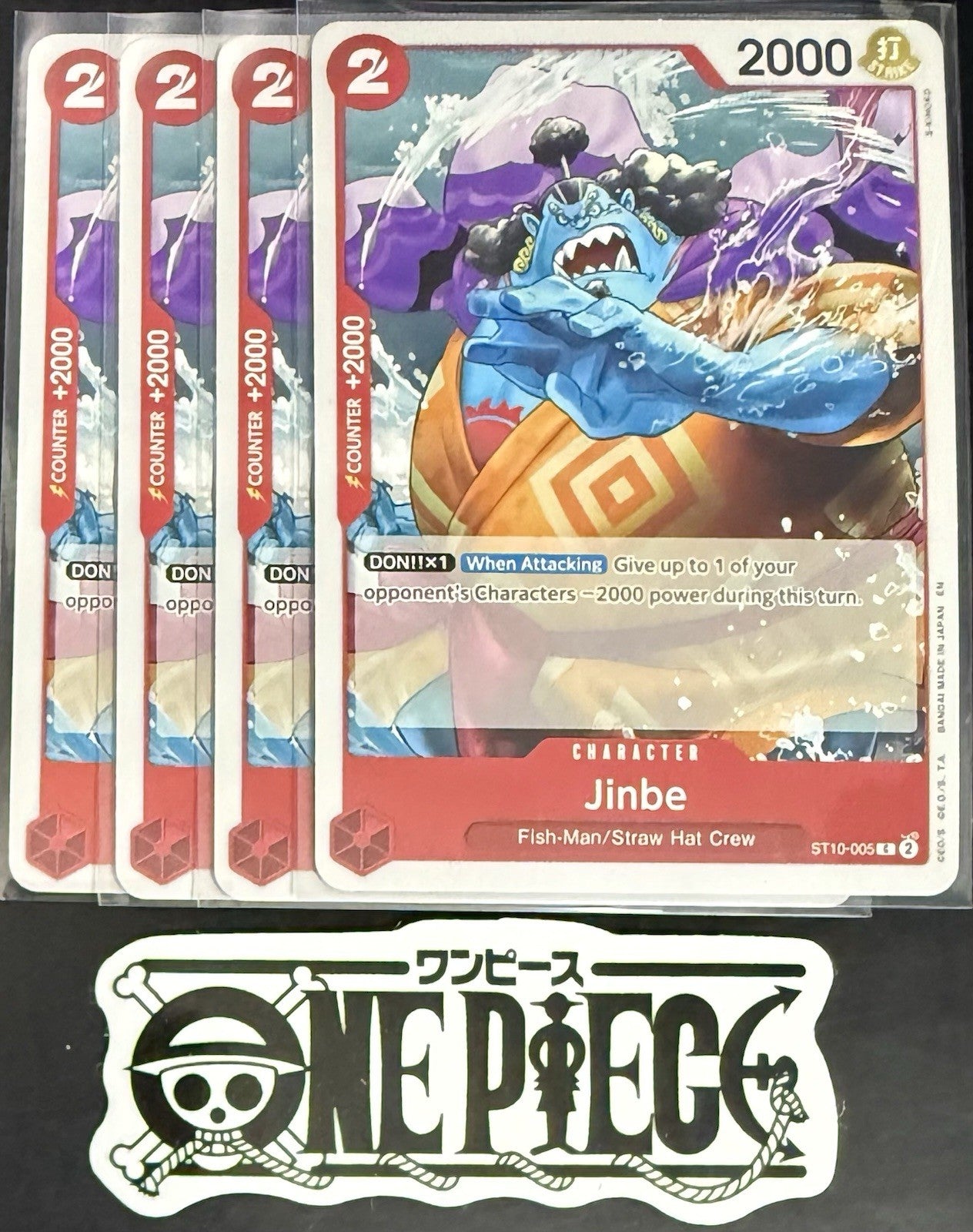 4x One Piece ST10-005 C Jinbe - ENG - Regular - Playset - TCG - NM/M