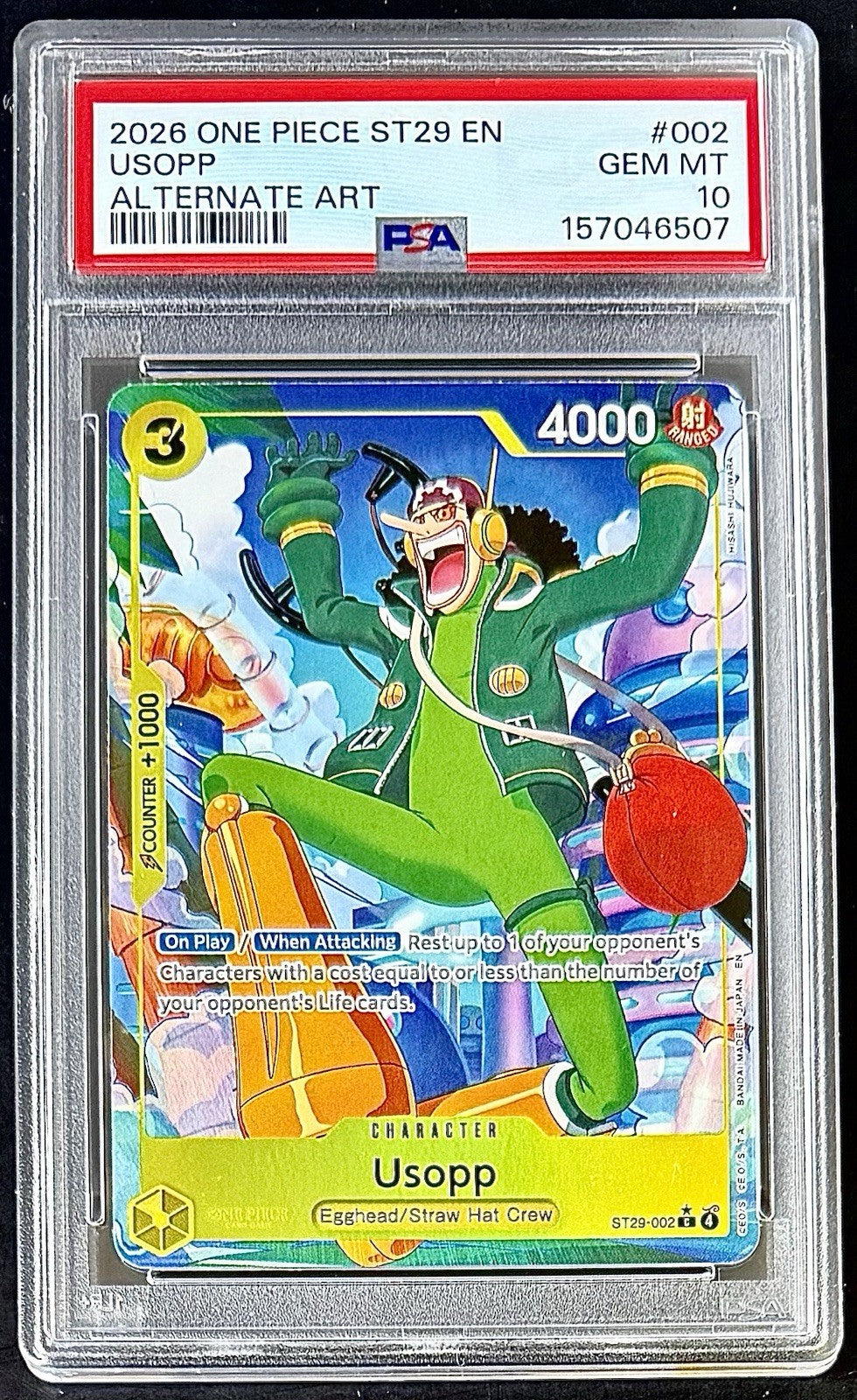 PSA 10 One Piece ST29-002 C* - Usopp - Alt Art - EN - Foil - Set ST29 Egghead