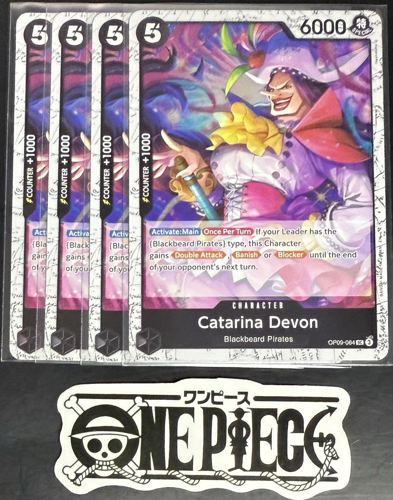 4 x One Piece OP09-084 UC Catarina Devon - English - PRB02 Foil - Playset - NM/M
