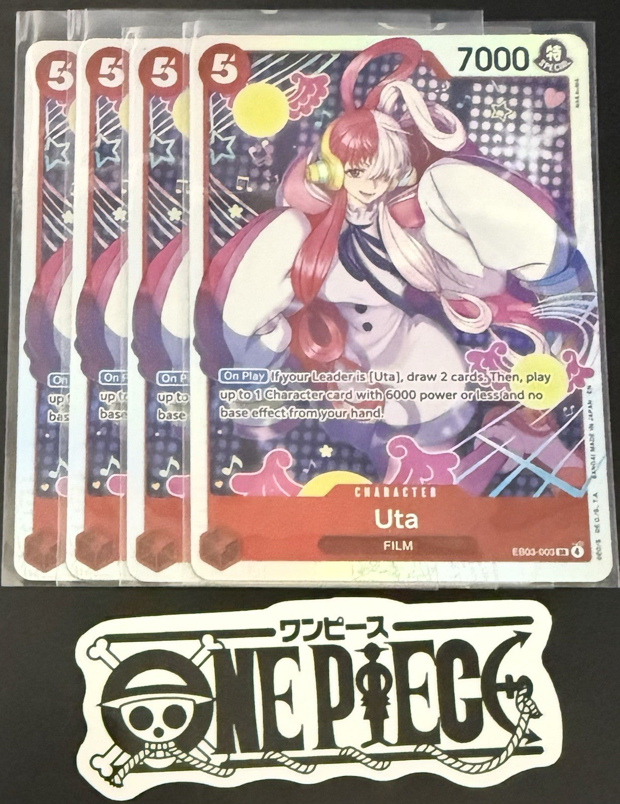 4 x One Piece EB03-003 SR - Uta - EN - Foil - Play Set - TCG - NM/M