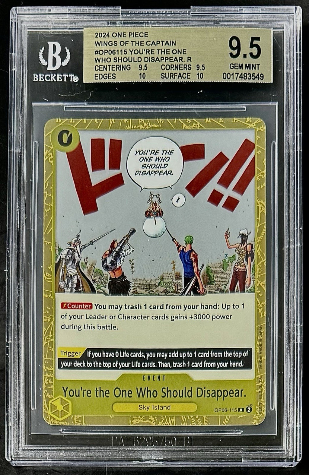BGS 9.5 One Piece OP06-115 R You're the One... - English - Wings of the Captain