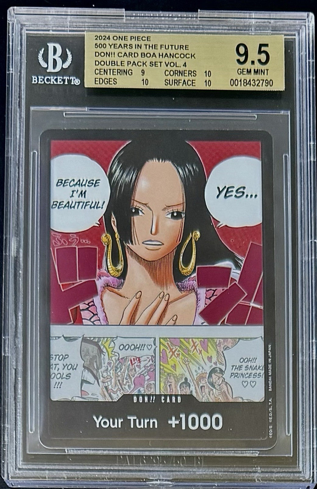 BGS 9.5 One Piece OP07 Don!! Card Alt Art - English - 500 Years Future - Graded