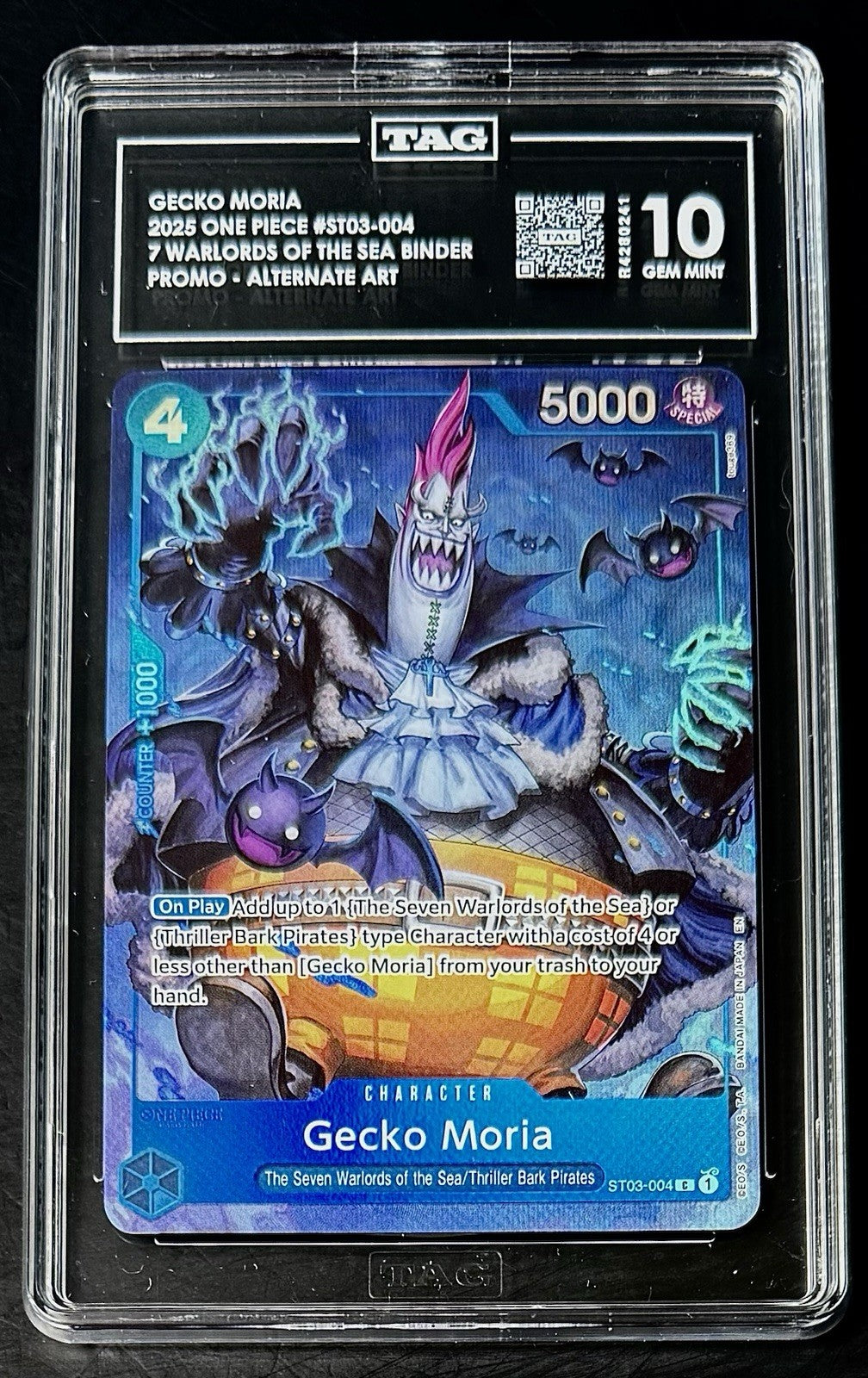 TAG 10 One Piece ST03-004 C Gecko Moria Alt Art - EN - Foil - Binder Set -Graded