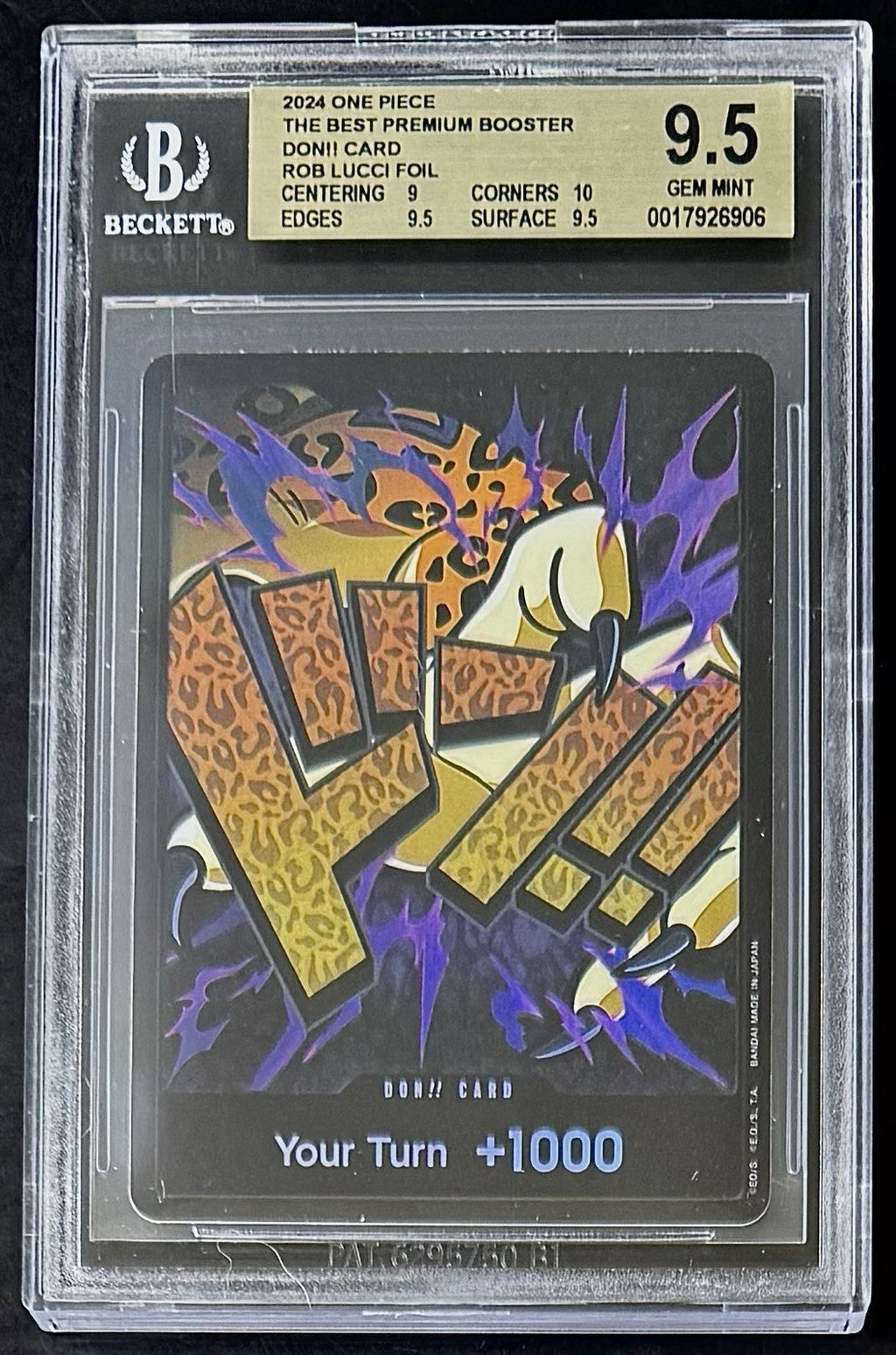 BGS 9.5 One Piece PRB01 Don!! Card Rob Lucci - English - The Best - Graded