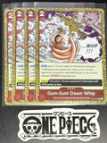 4x One Piece ST21-016 C Gum-Gum Dawn Whip - English - Foil - Playset - TCG-NM/M