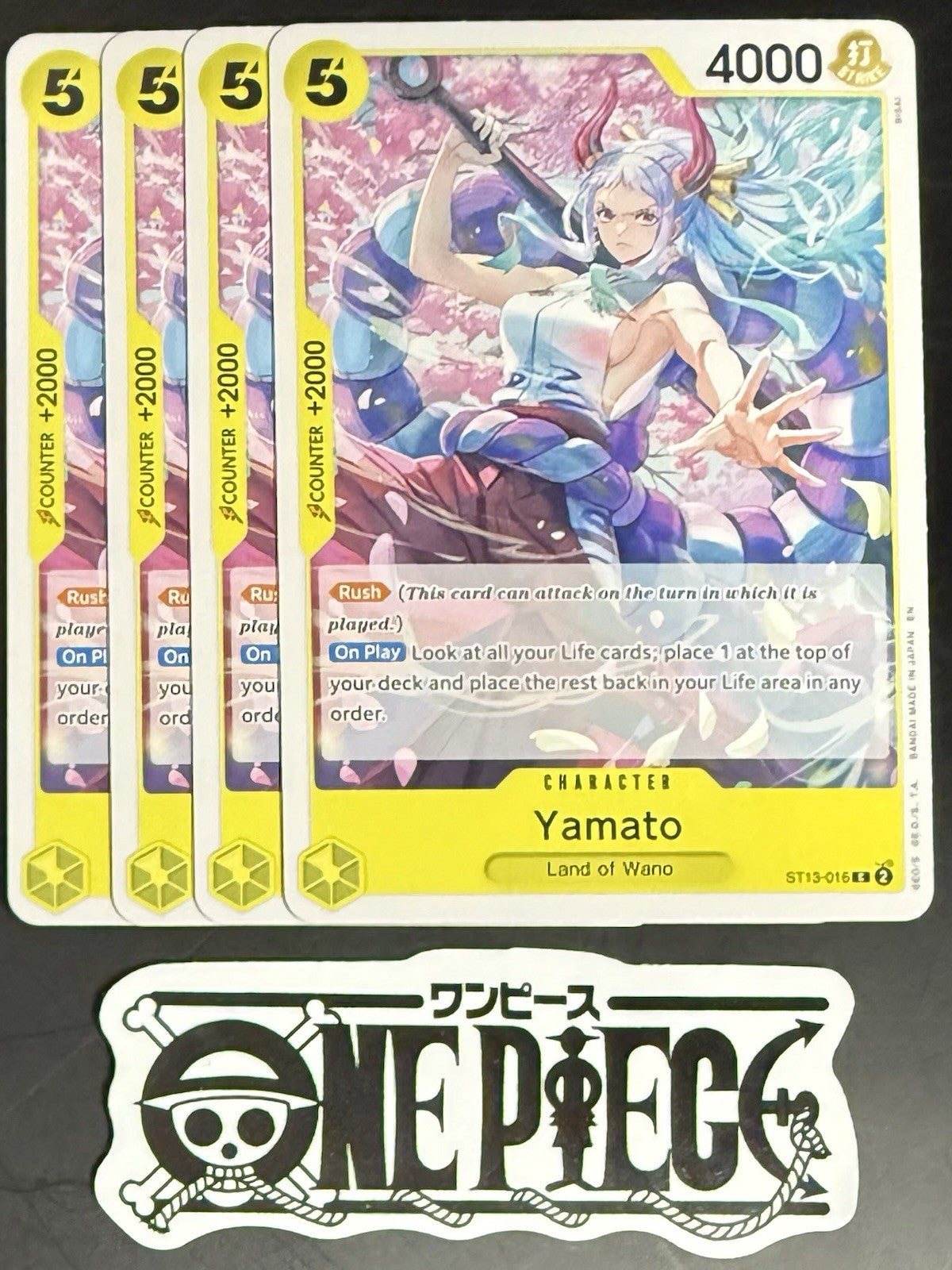 4x One Piece ST13-016 C Yamato - English - Regular - Playset - ST28 - NM/M