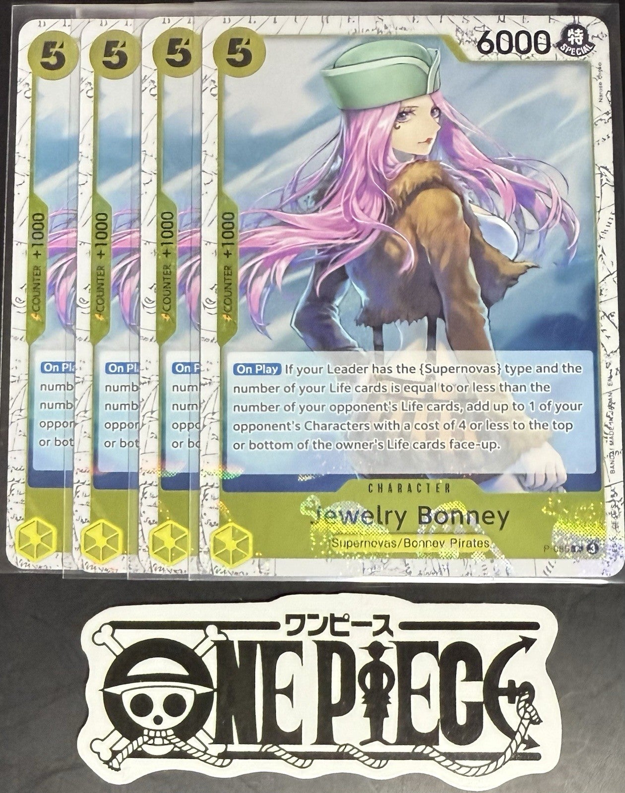 4 x One Piece P-085 P Jewelry Bonney - English - PRB02 Foil - Playset - NM/M