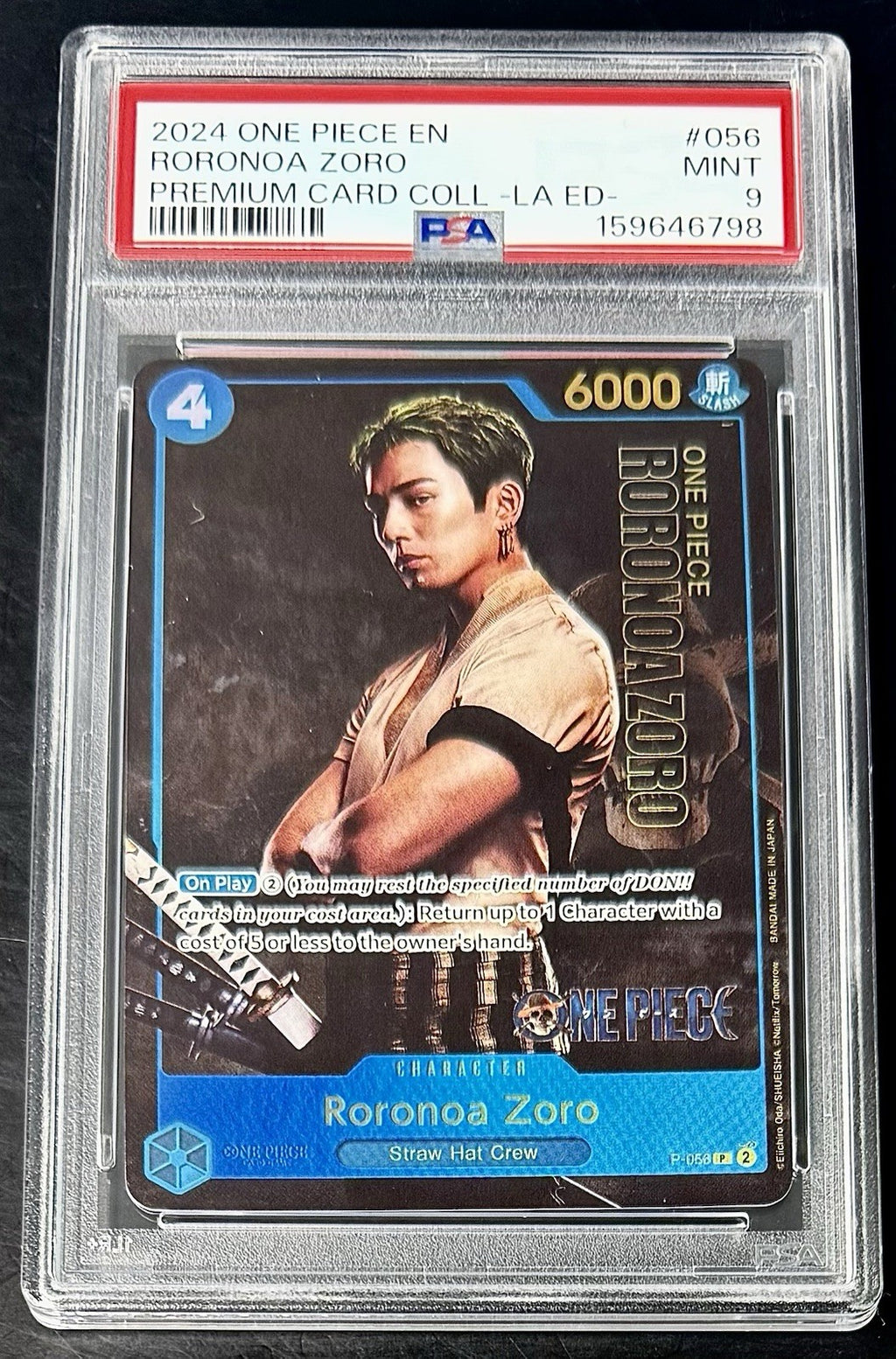 PSA 9 One Piece P-056 P - Roronoa Zoro - EN - Live Action Promo