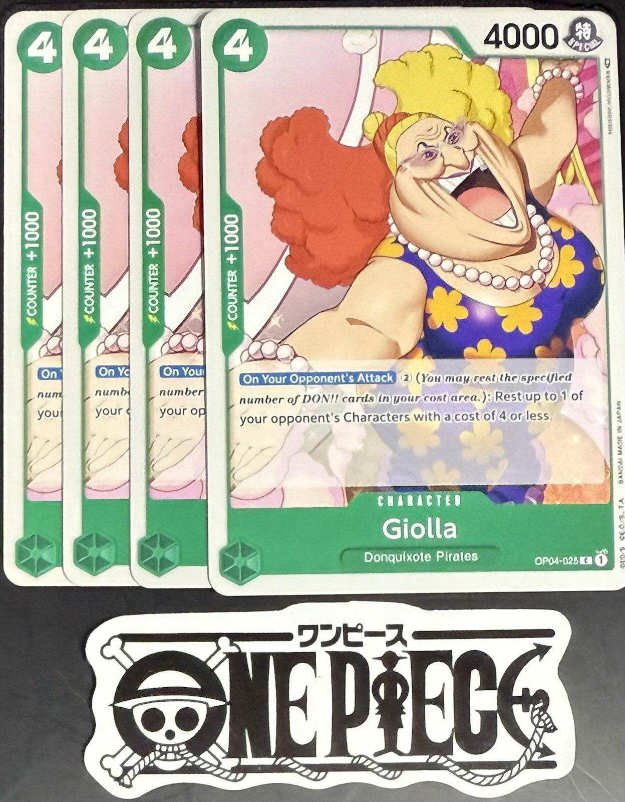 4x One Piece OP04-025 C Giolla - English - Regular - Play Set - TCG - NM/M