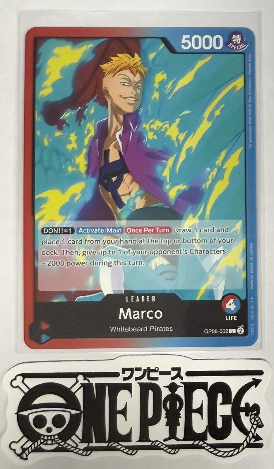 One Piece OP08-002 L Marco - Leader - English - TCG - NM/M