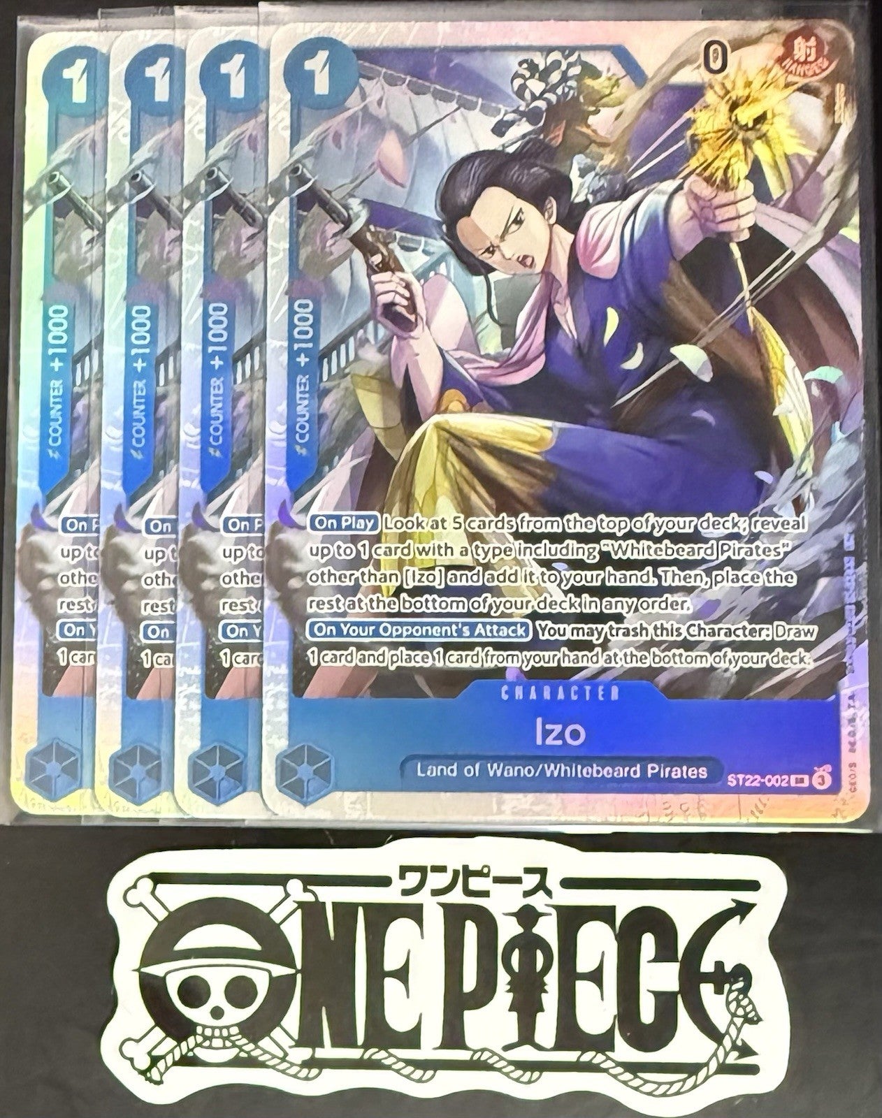 4x One Piece ST22-002 SR Izo - English - Foil - Playset - TCG - NM/M