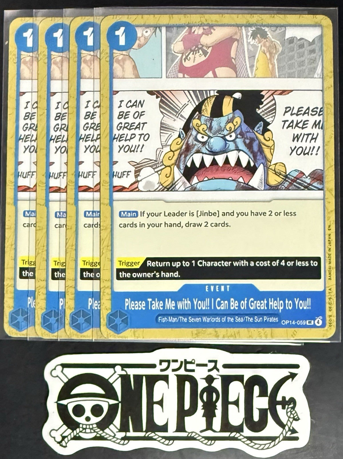 4x One Piece OP14-059 UC Please Take Me with You- ENG - Regular - Playset - NM/M