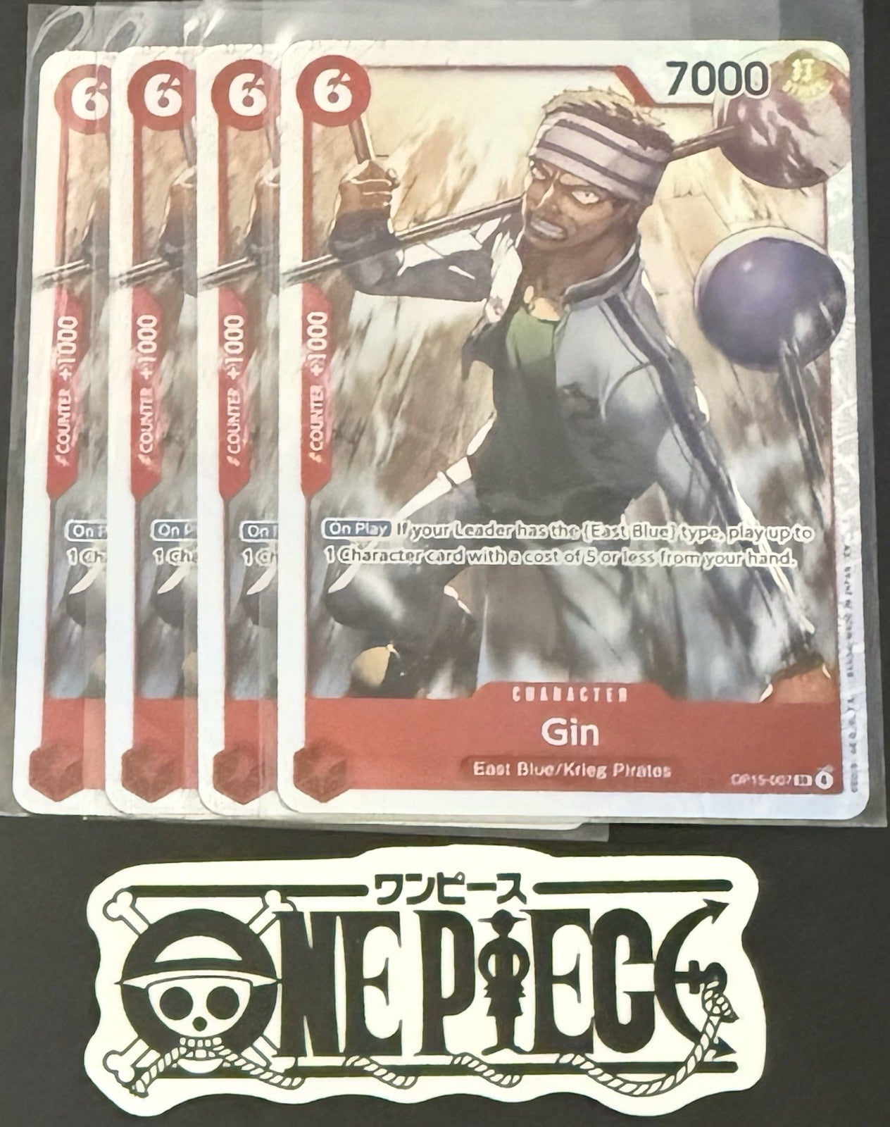 4x One Piece OP15-007 SR - Gin - EN - Foil - Play Set - TCG - NM/M