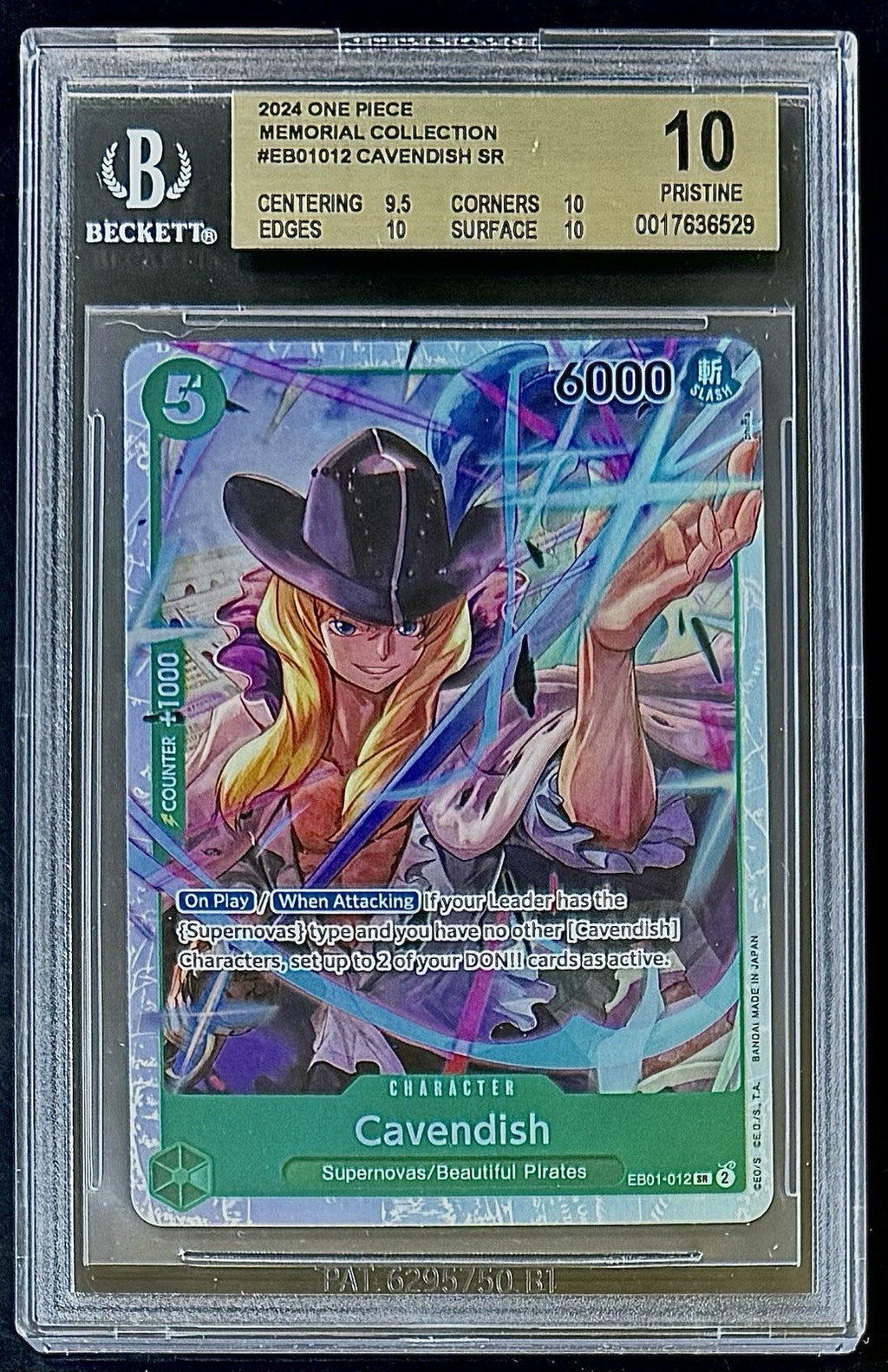 BGS 10 One Piece EB01-012 SR Cavendish - English - Memorial Collection - Graded