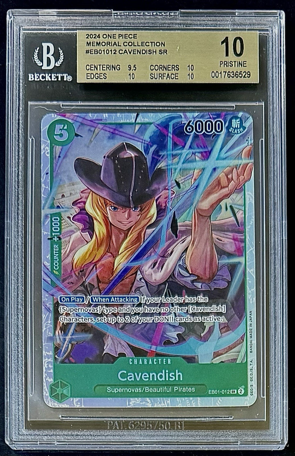 BGS 10 One Piece EB01-012 SR Cavendish - English - Memorial Collection - Graded