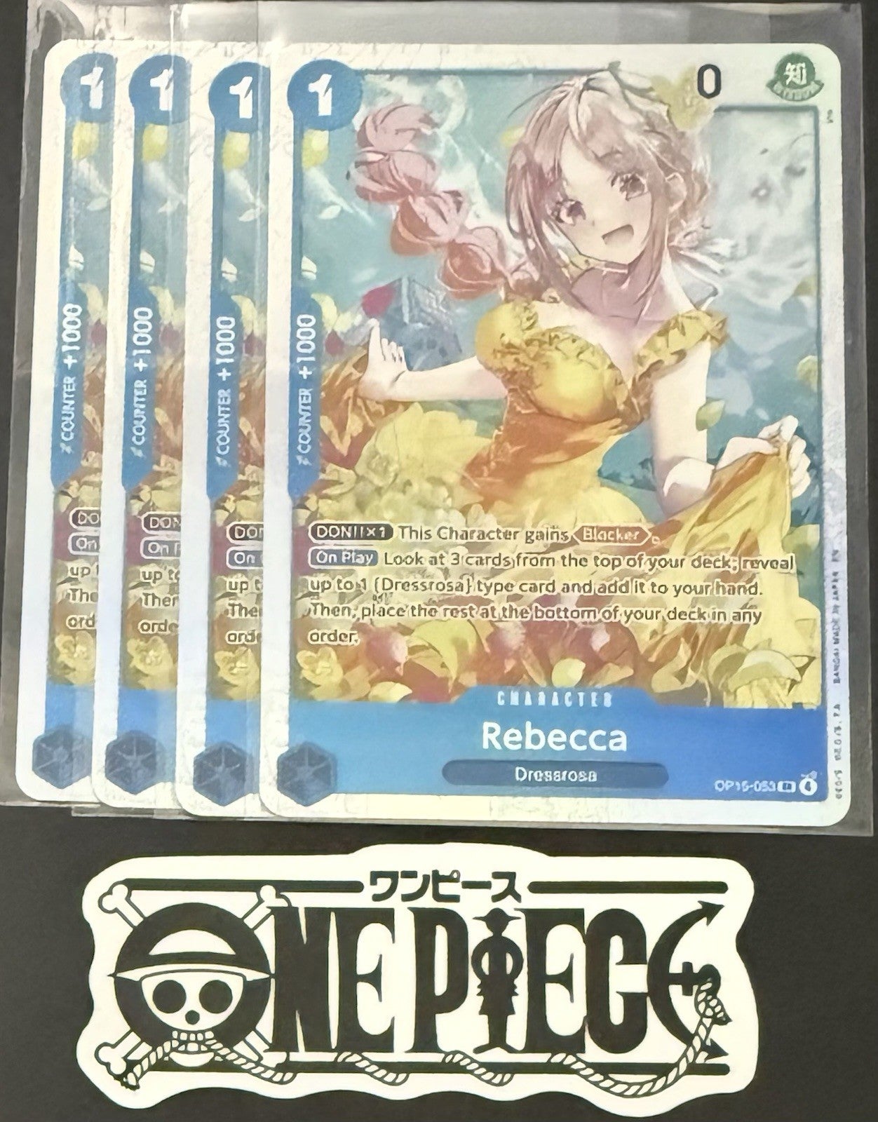 4x One Piece OP15-053 SR - Rebecca - EN - Foil - Play Set - TCG - NM/M