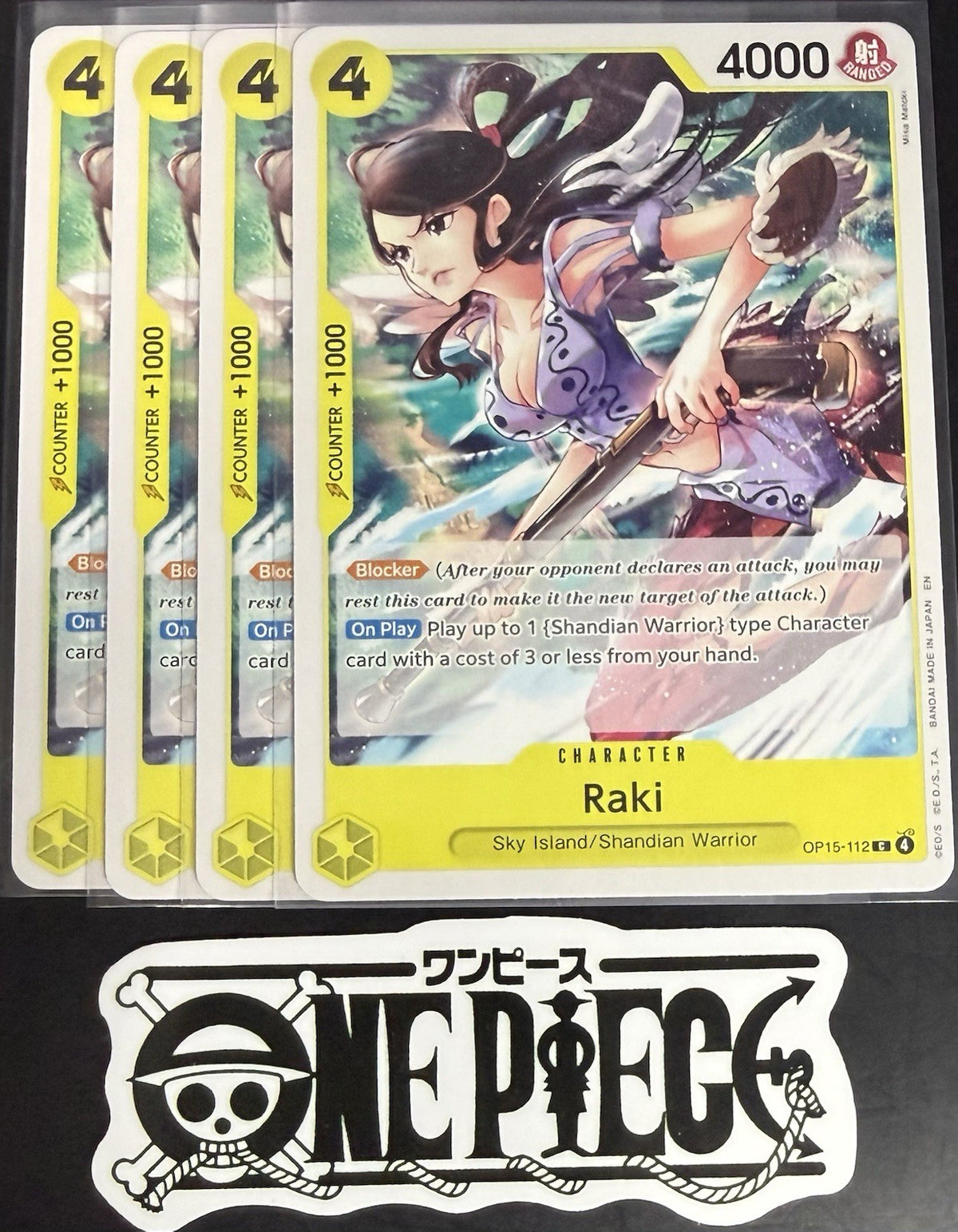 4x One Piece OP15-112 C - Raki - EN - Regular - Play Set - TCG - NM/M