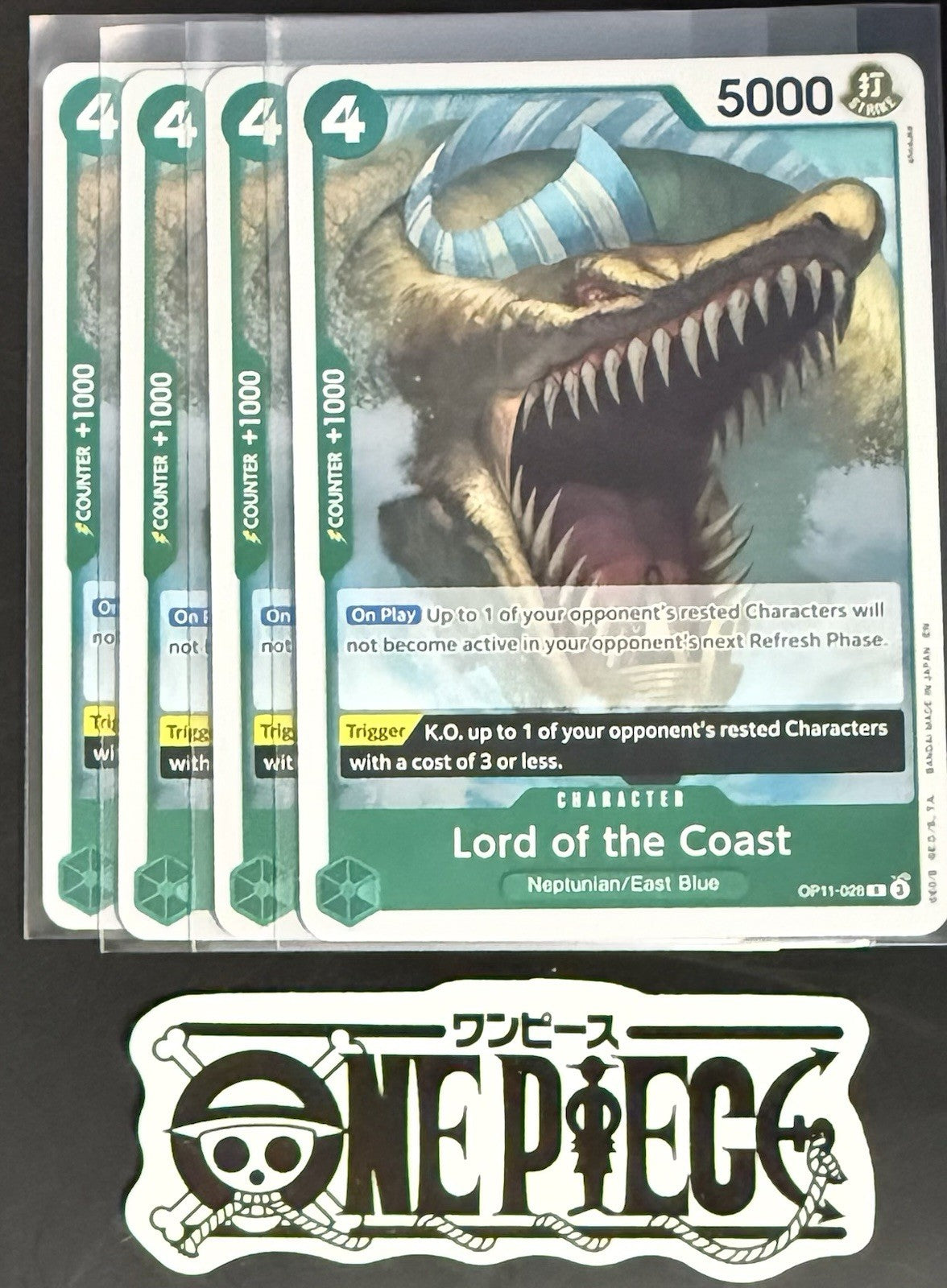 4x One Piece OP11-028 R Lord of the Coast- English - Foil - Playset - TCG - NM/M