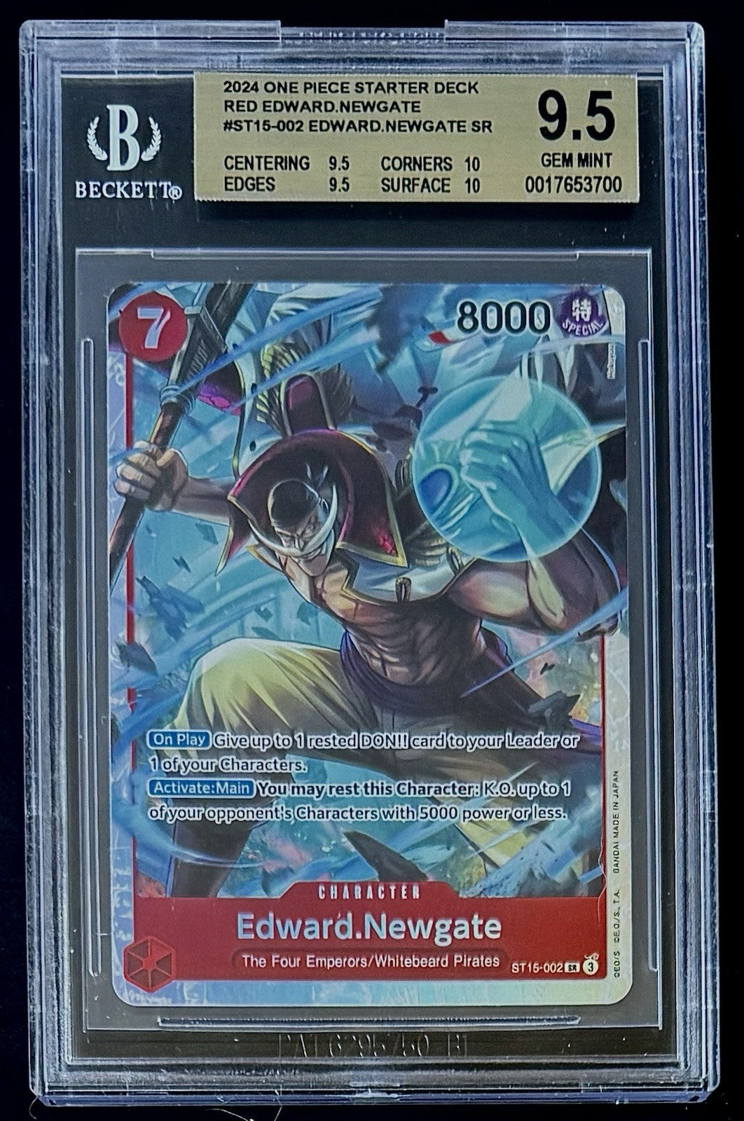 BGS 9.5 One Piece ST15-002 SR Edward.Newgate - English - ST15 - Graded