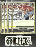4x One Piece OP02-119 R Meteor Volcano - English - Playset - Foil - TCG - NM/M