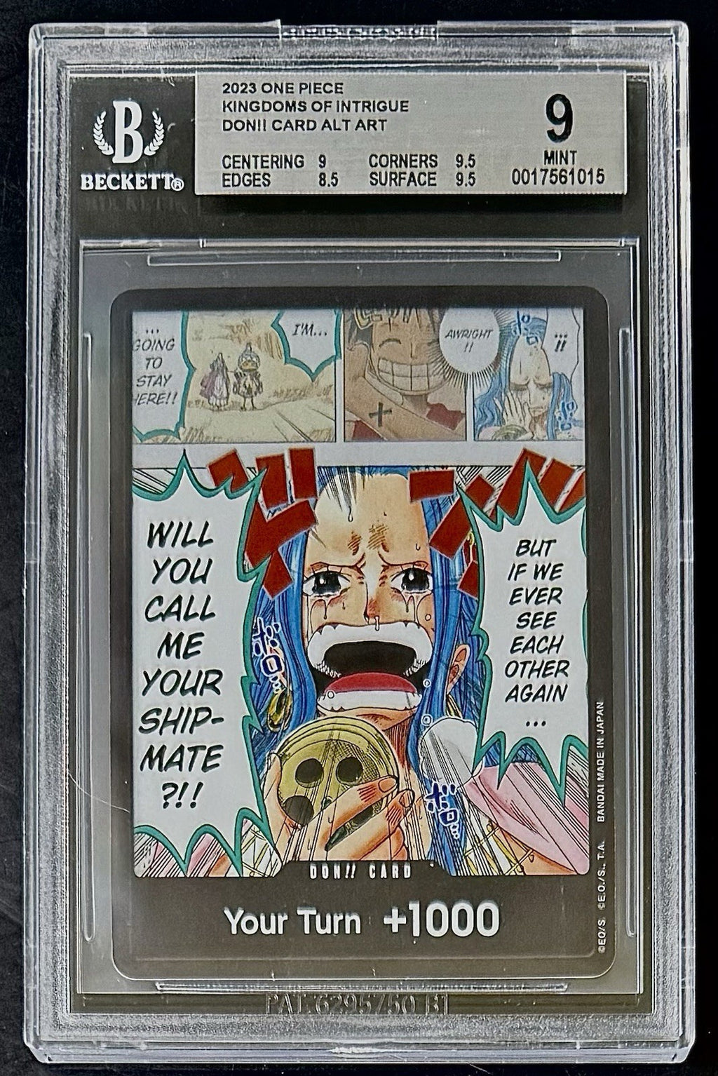 BGS 9 One Piece OP04 Don Card Alt Art - English - Kingdoms of Intrigue - Graded