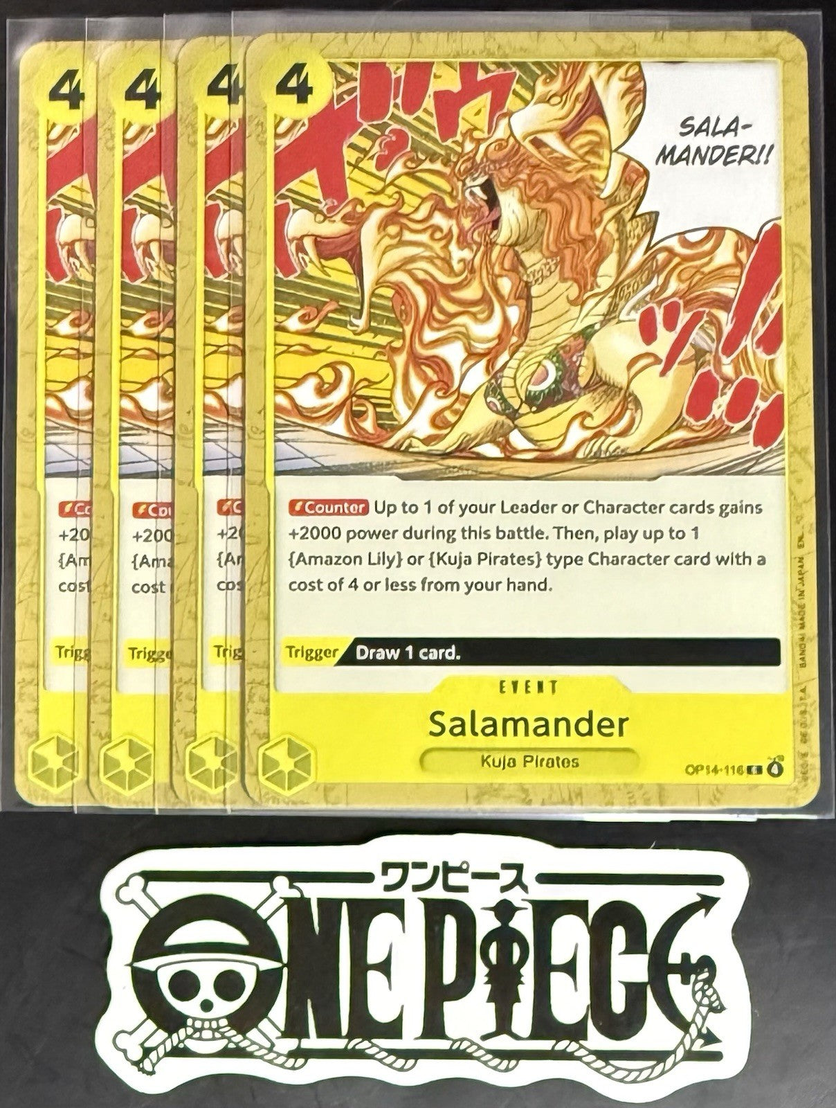 4x One Piece OP14-116 C Salamander - ENG - Regular - Playset - NM/M