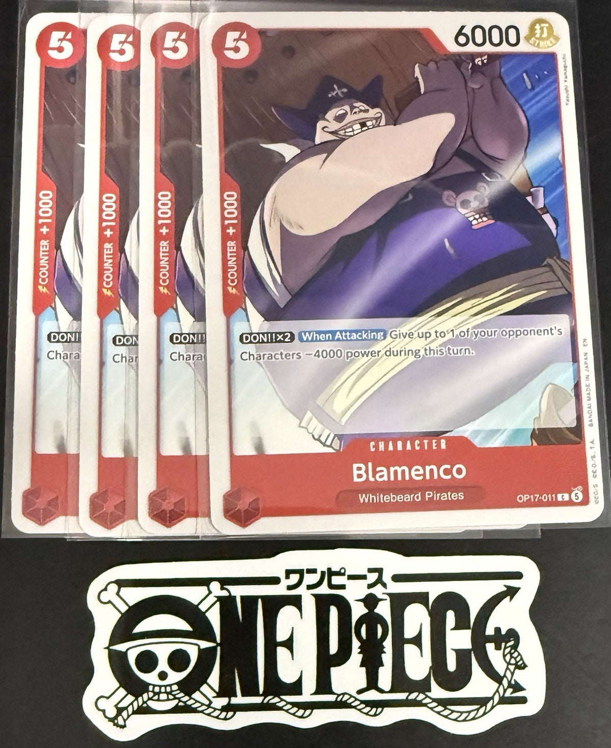 4x One Piece OP17-011 C - Blamenco - EN - Regular - Play Set - TCG - NM/M