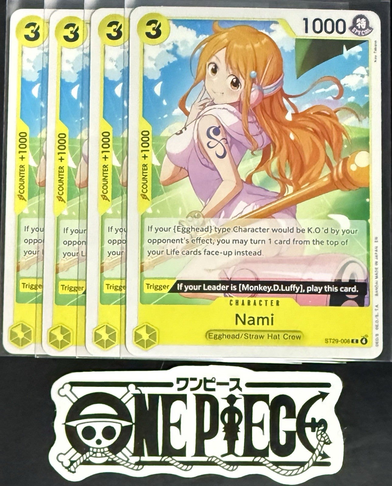 4x One Piece ST29-008 C Nami - ENG - Regular - Playset - TCG - NM/M