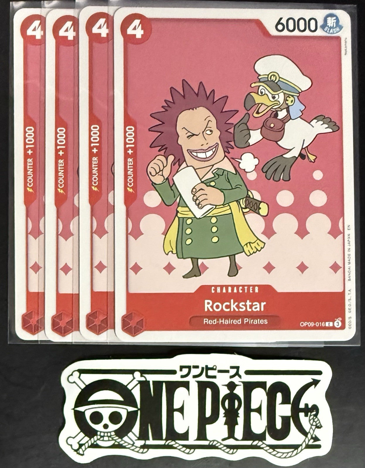 4x One Piece OP09-016 C Rockstar - English - Regular - Playset - TCG - NM/M