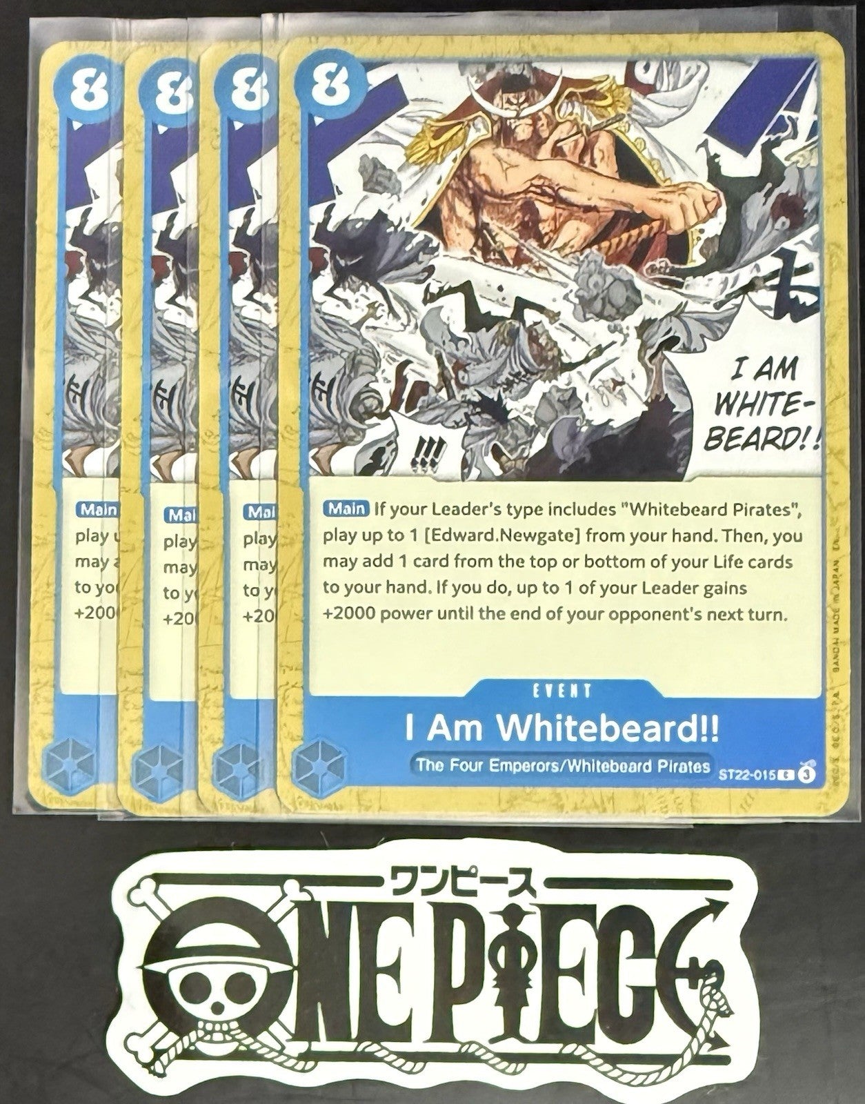 4x One Piece ST22-015 C I Am Whitebeard!!! - English - Regular - Playset - NM/M