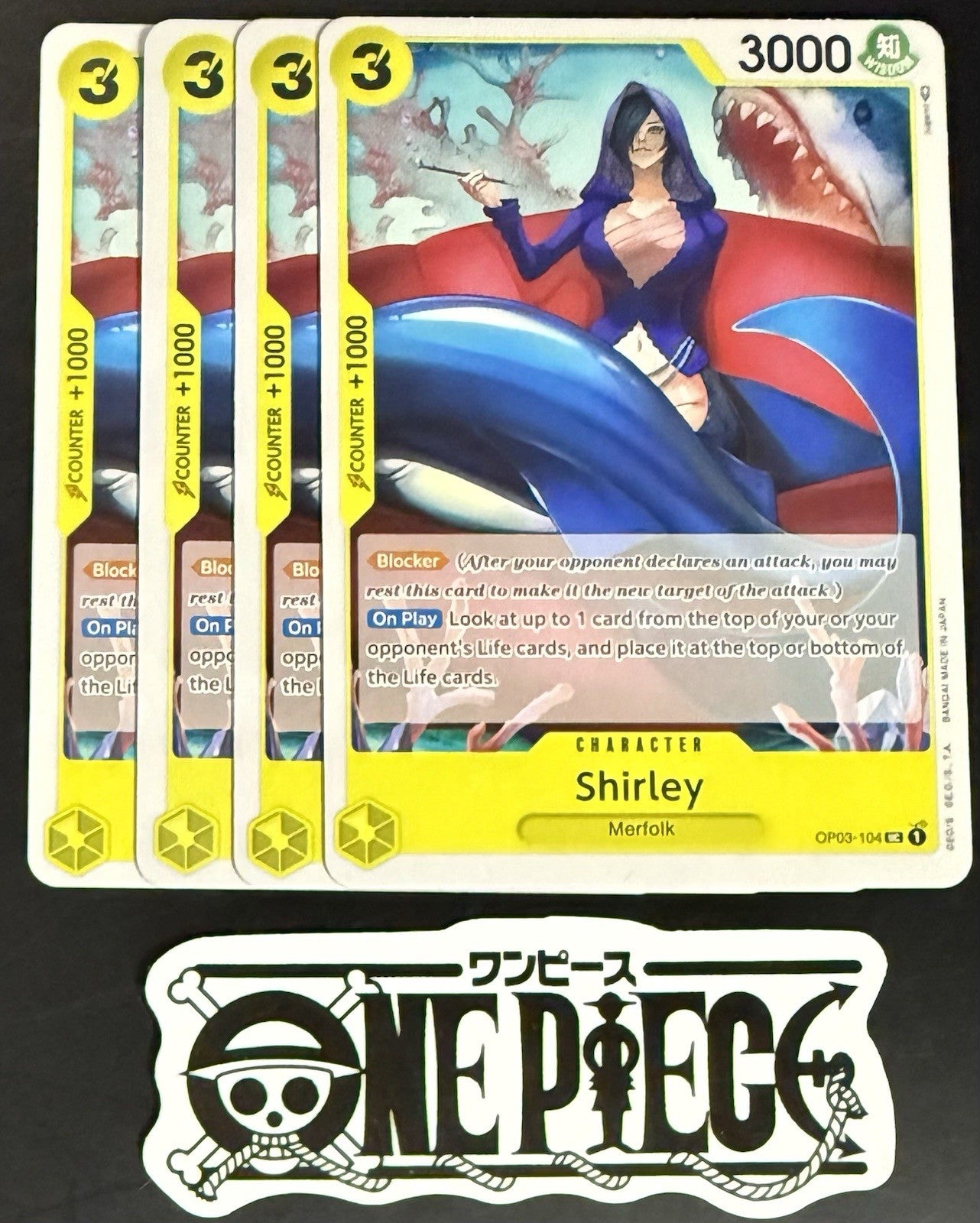4x One Piece OP03-104 UC Shirley - English - Regular - Playset - TCG - NM/M