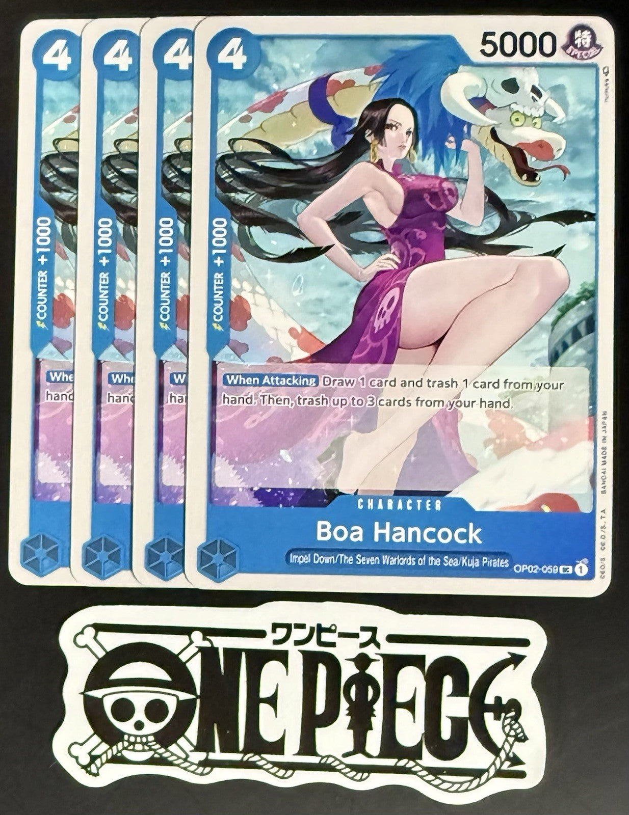 4x One Piece OP02-059 UC Boa Hancock - English - Playset - Regular - TCG - NM/M